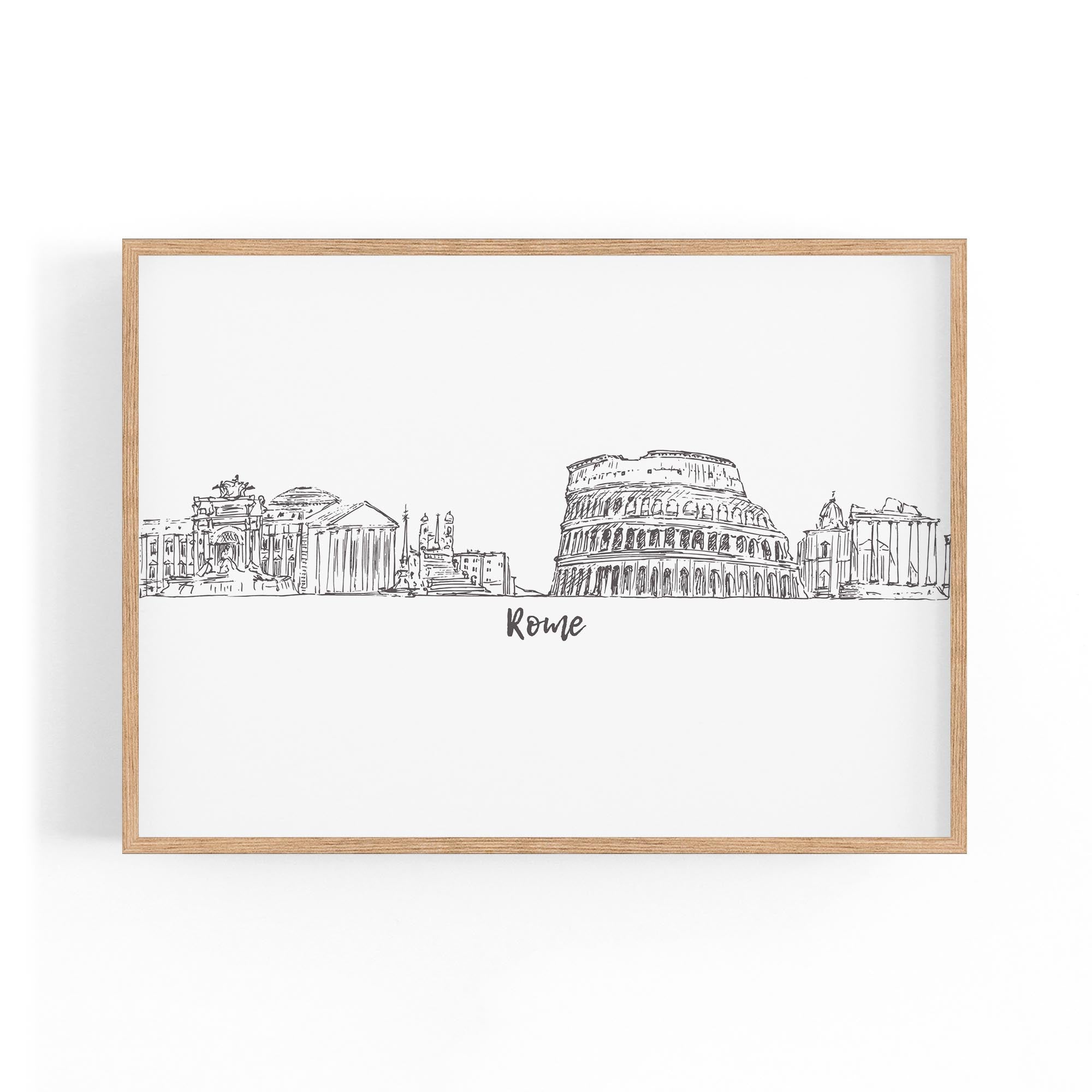 Rome Drawing Cityscape Minimtal Travel Wall Art