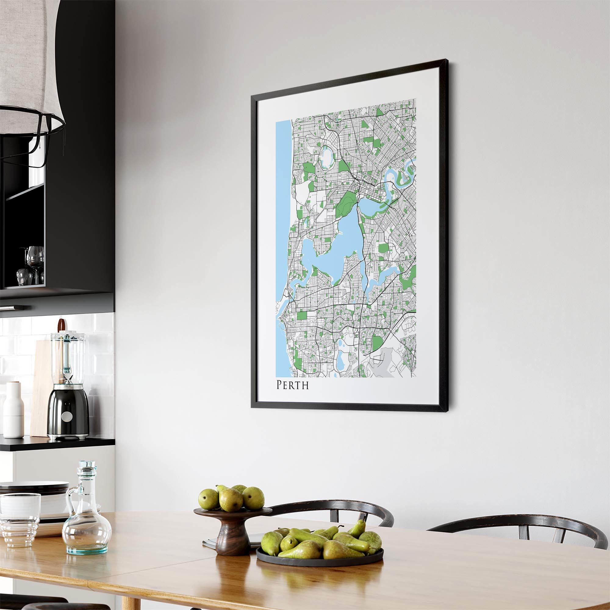 Minimal Perth Map Western Australia Wall Art