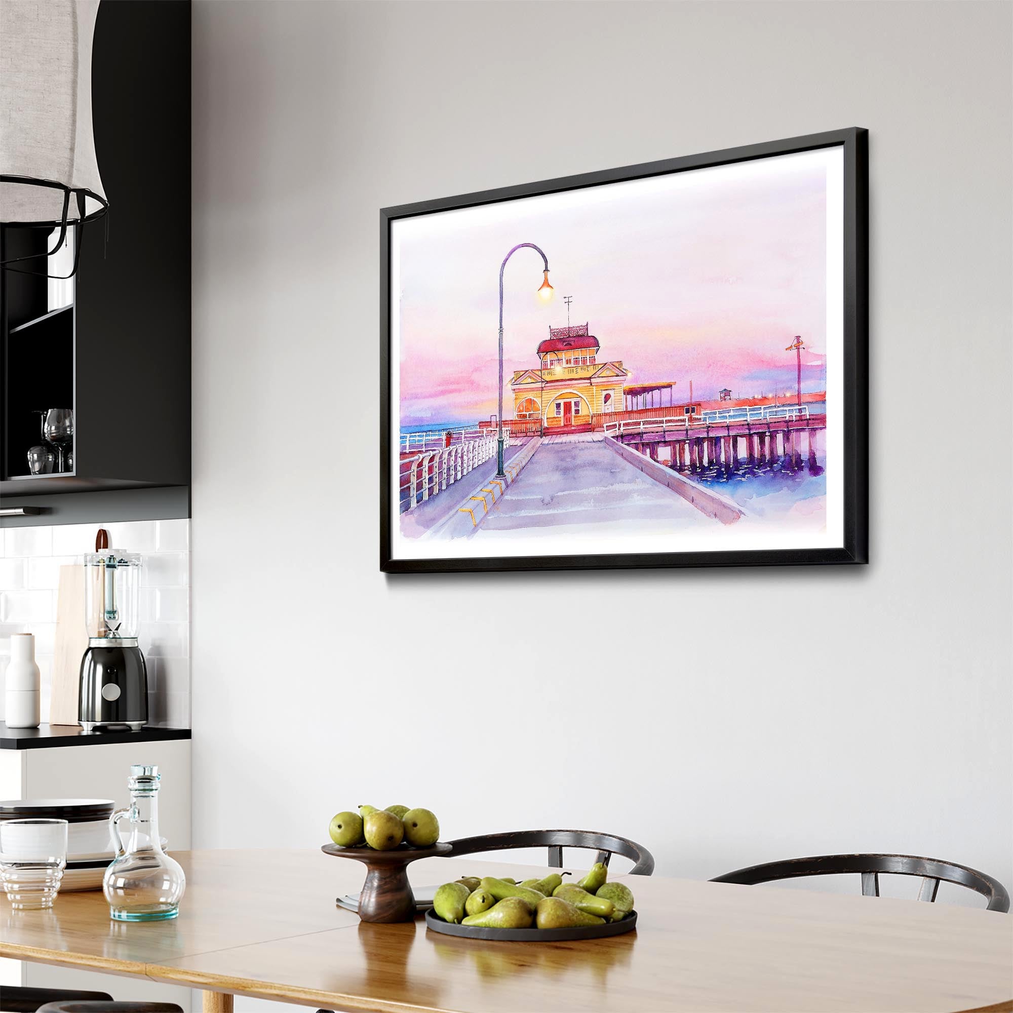 St Kilda Pier Watercolour Painting Melbourne Art
