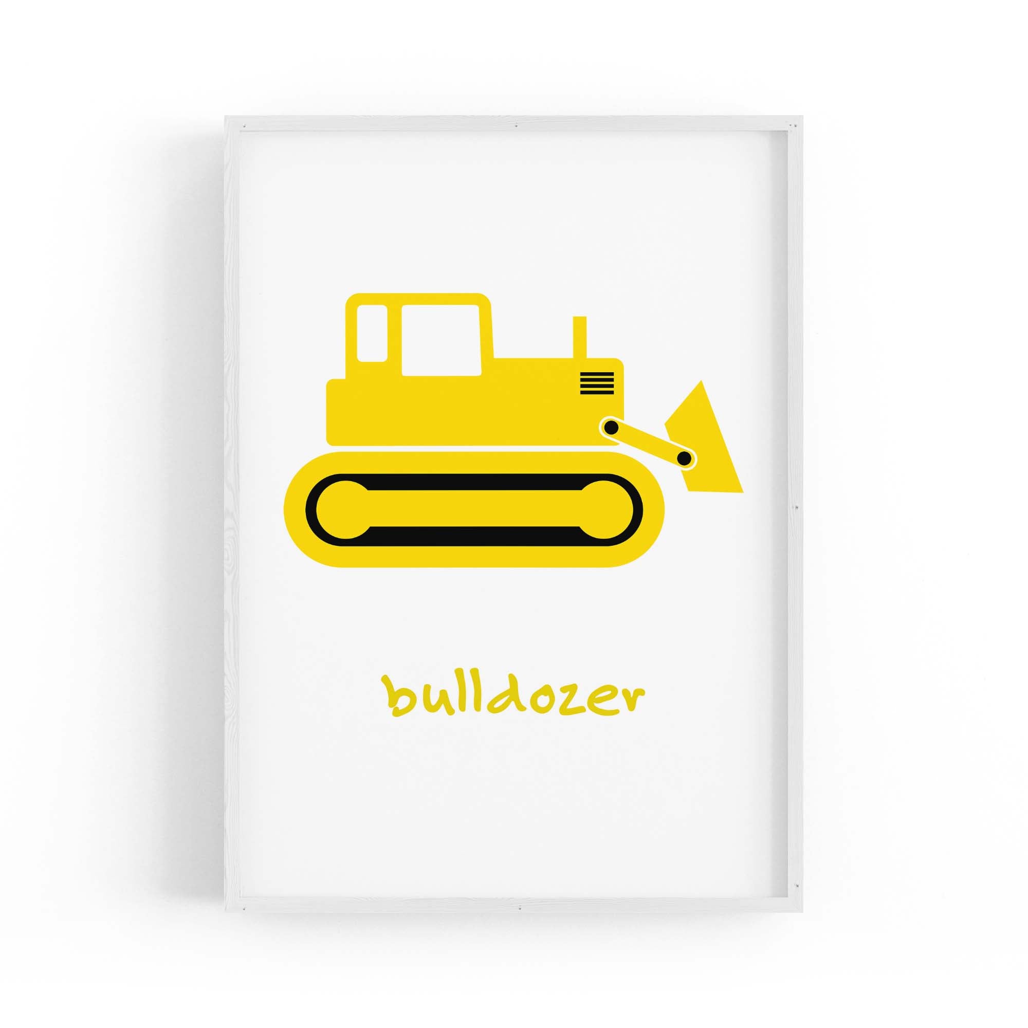 Yellow Digger Boys Bedroom Nursery Wall Art