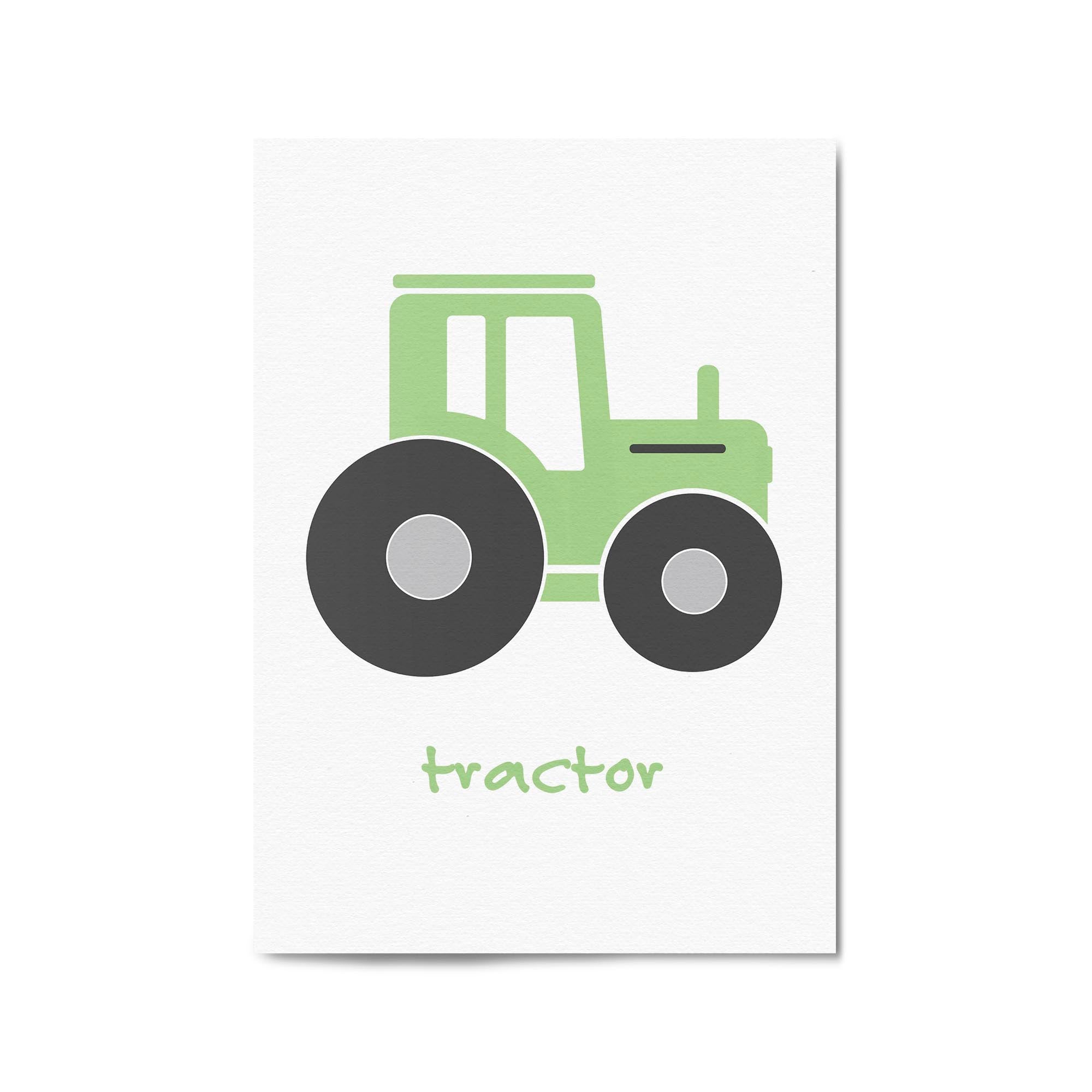Tractor Cartoon Boys Bedroom Nursery Wall Art