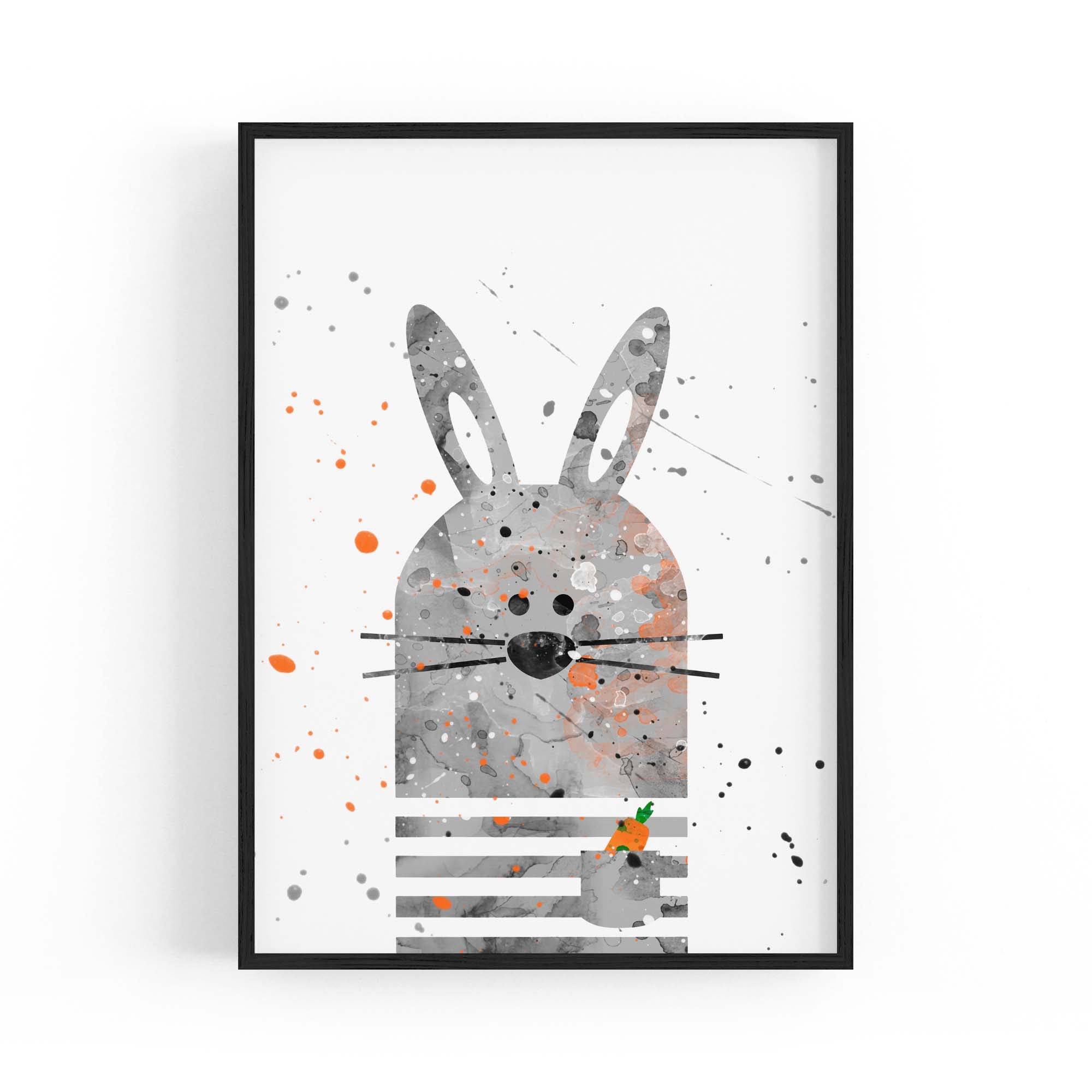 Rabbit Nursery Cartoon Cute Baby Wall Art #1