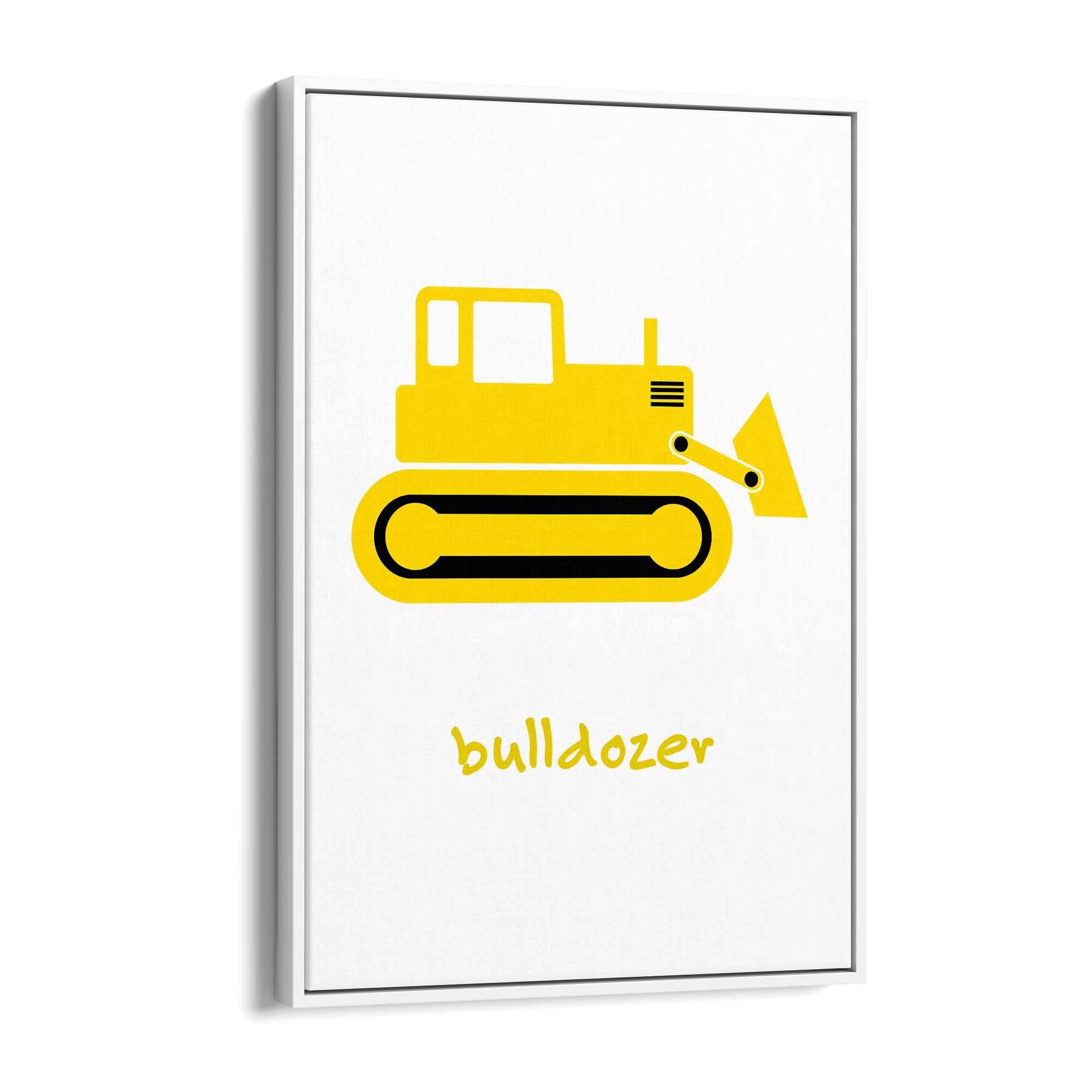 Yellow Digger Boys Bedroom Nursery Wall Art