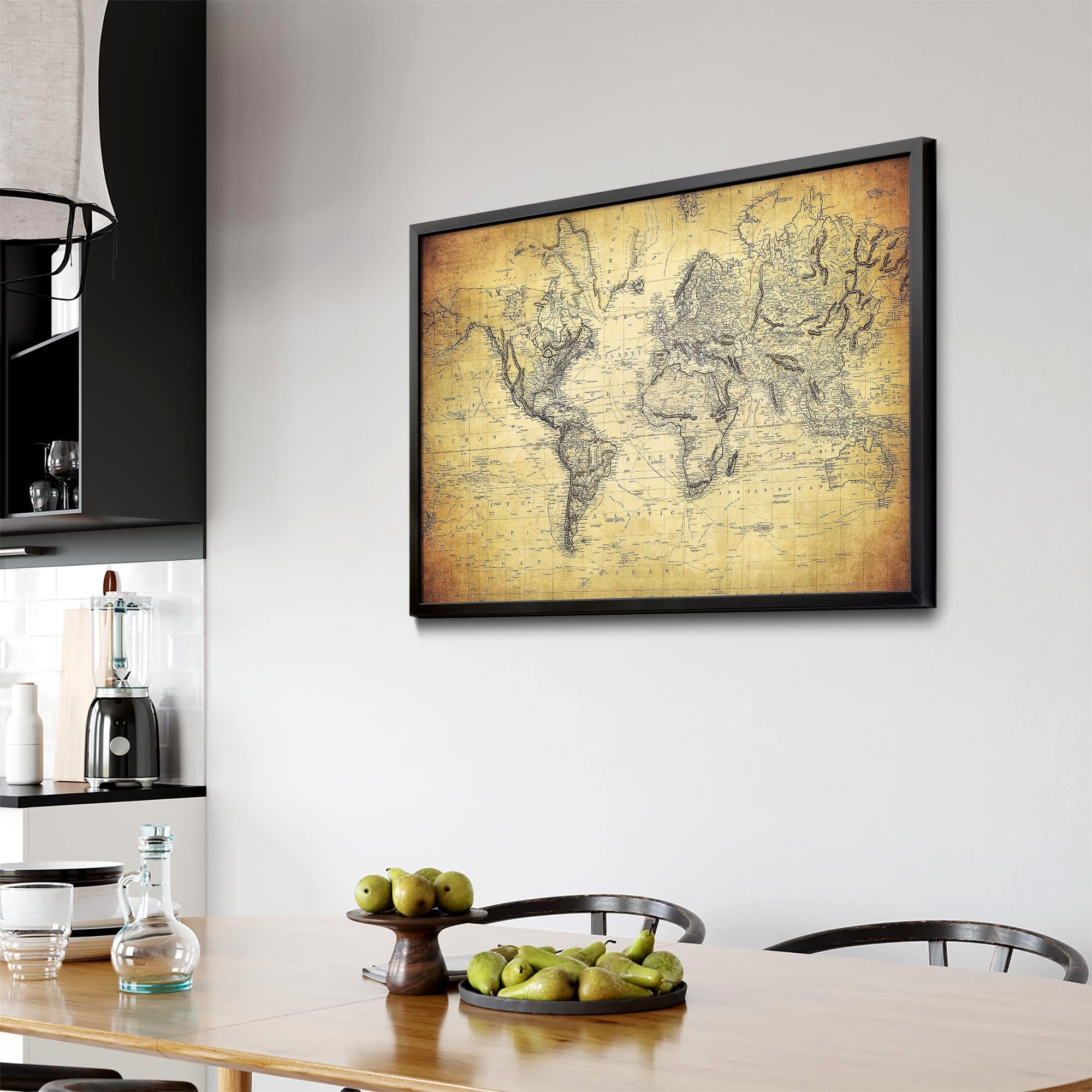Vintage World Map Old Wall Art #2