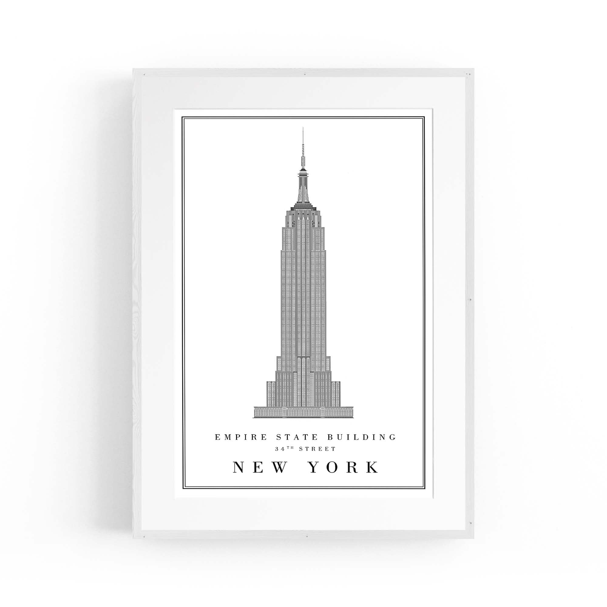 Empire State Building Minimal New York Wall Art