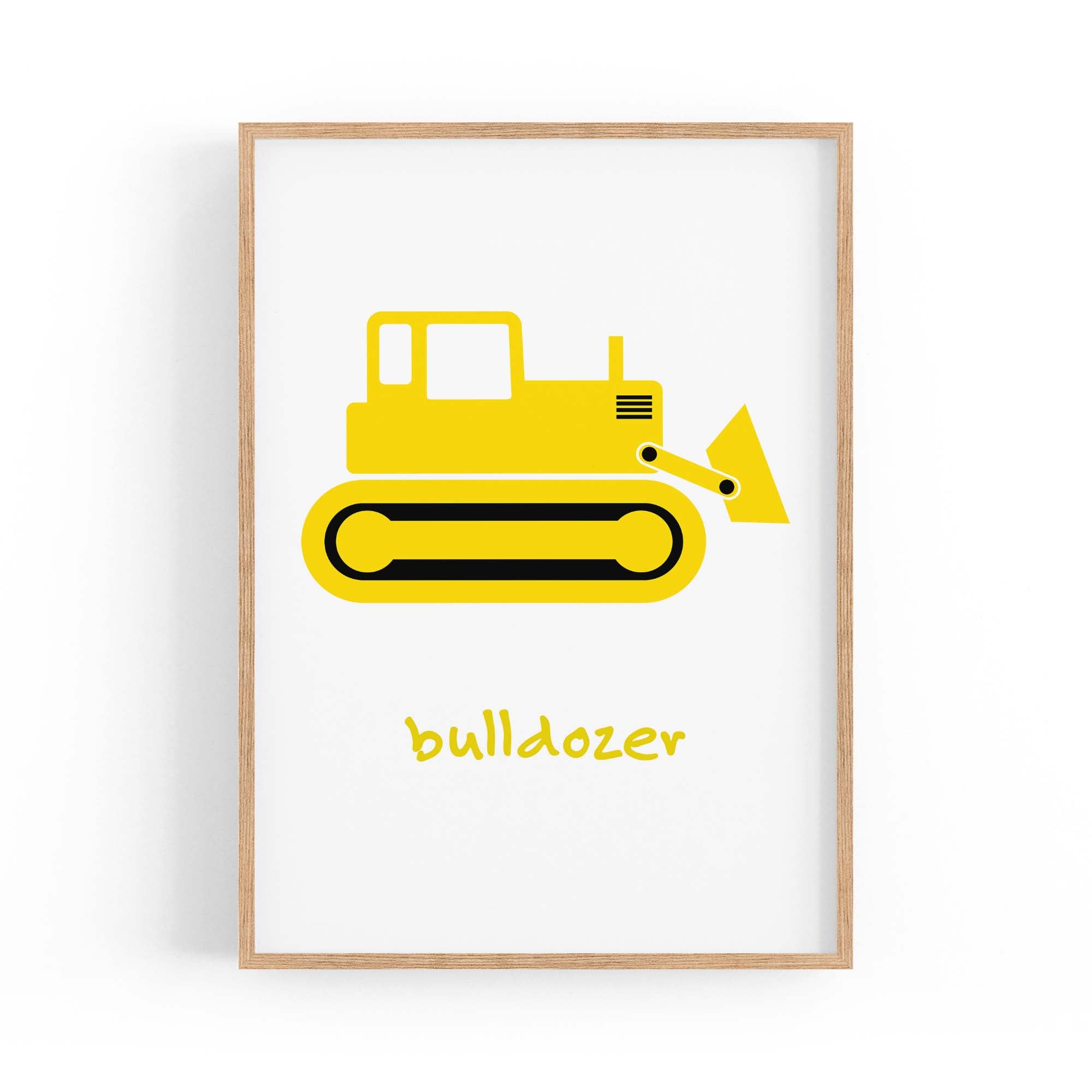 Yellow Digger Boys Bedroom Nursery Wall Art