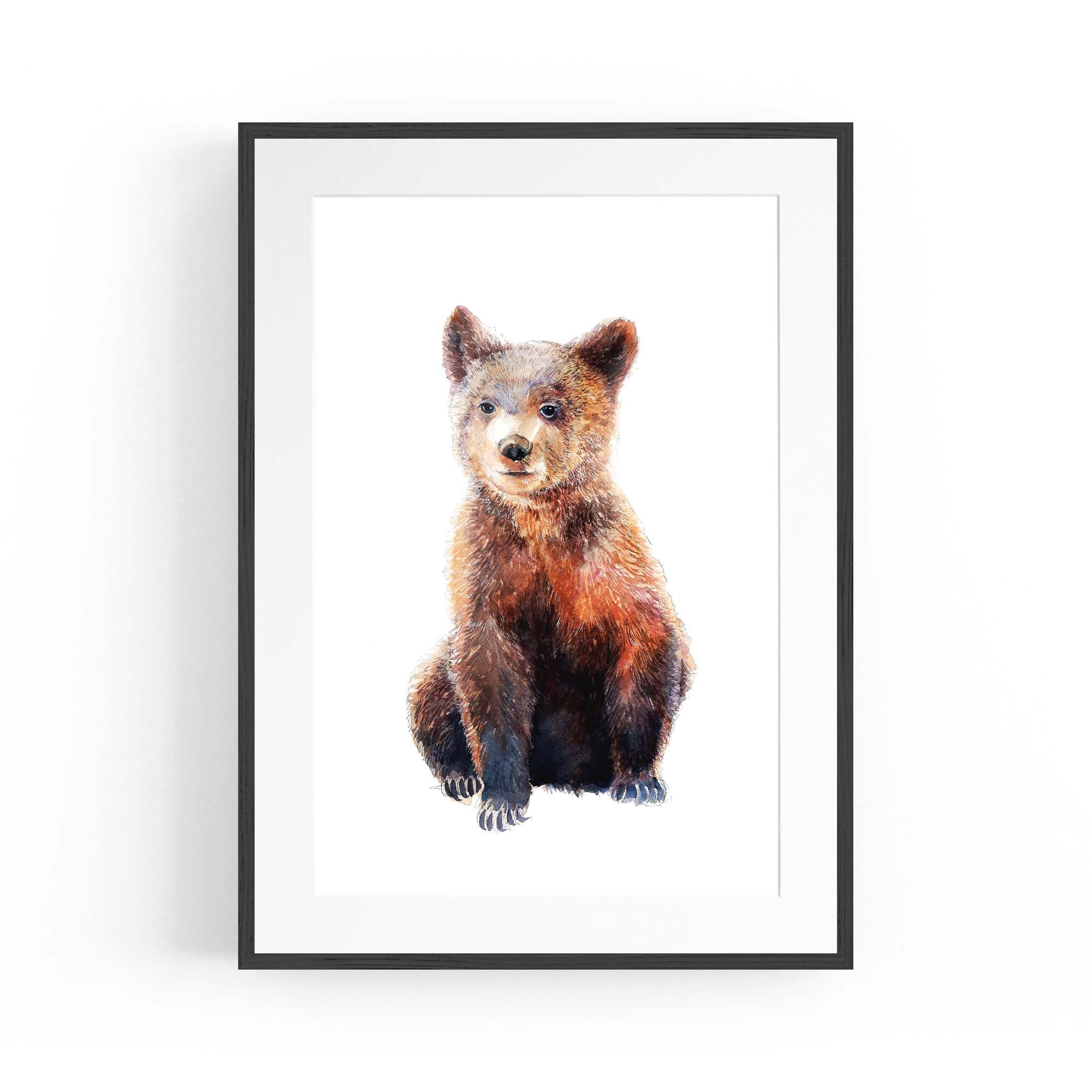 Watercolour Bear Painting Animal Nursery Wall Art