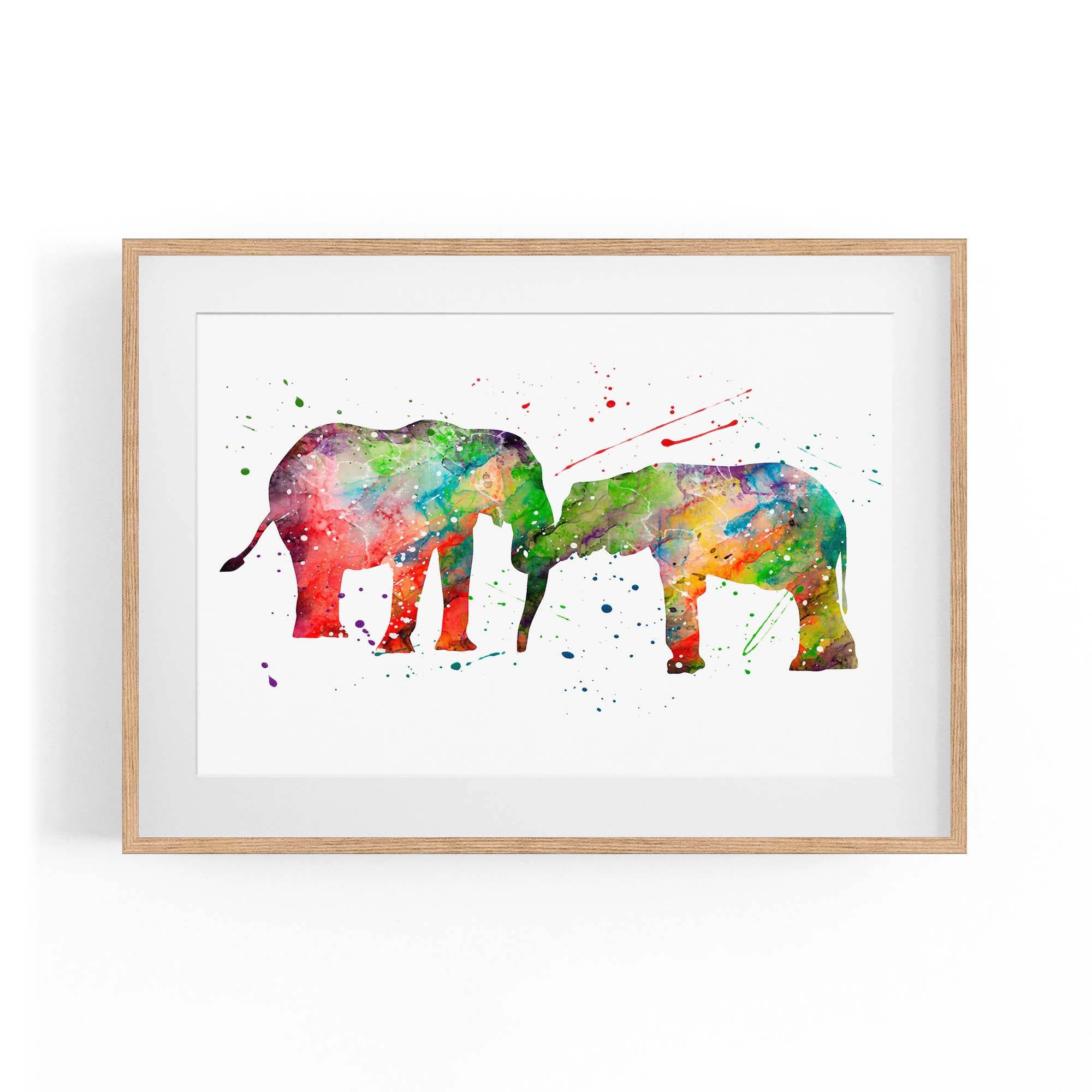 Elephant Family Nursery Babys Bedroom Wall Art