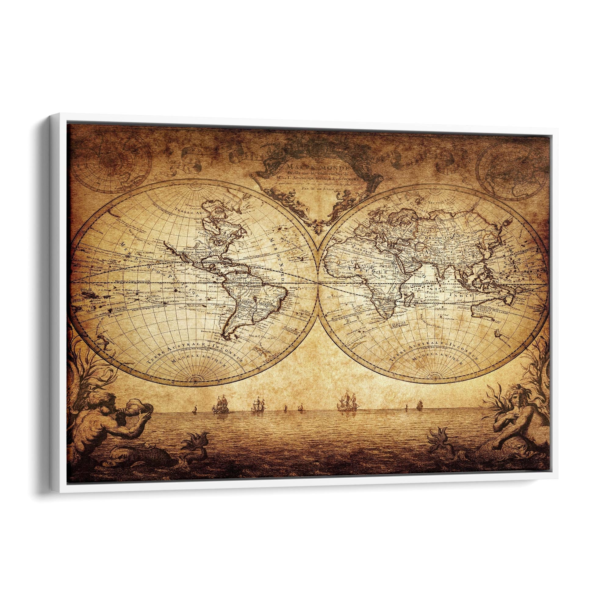 Vintage World Map Old Wall Art #4