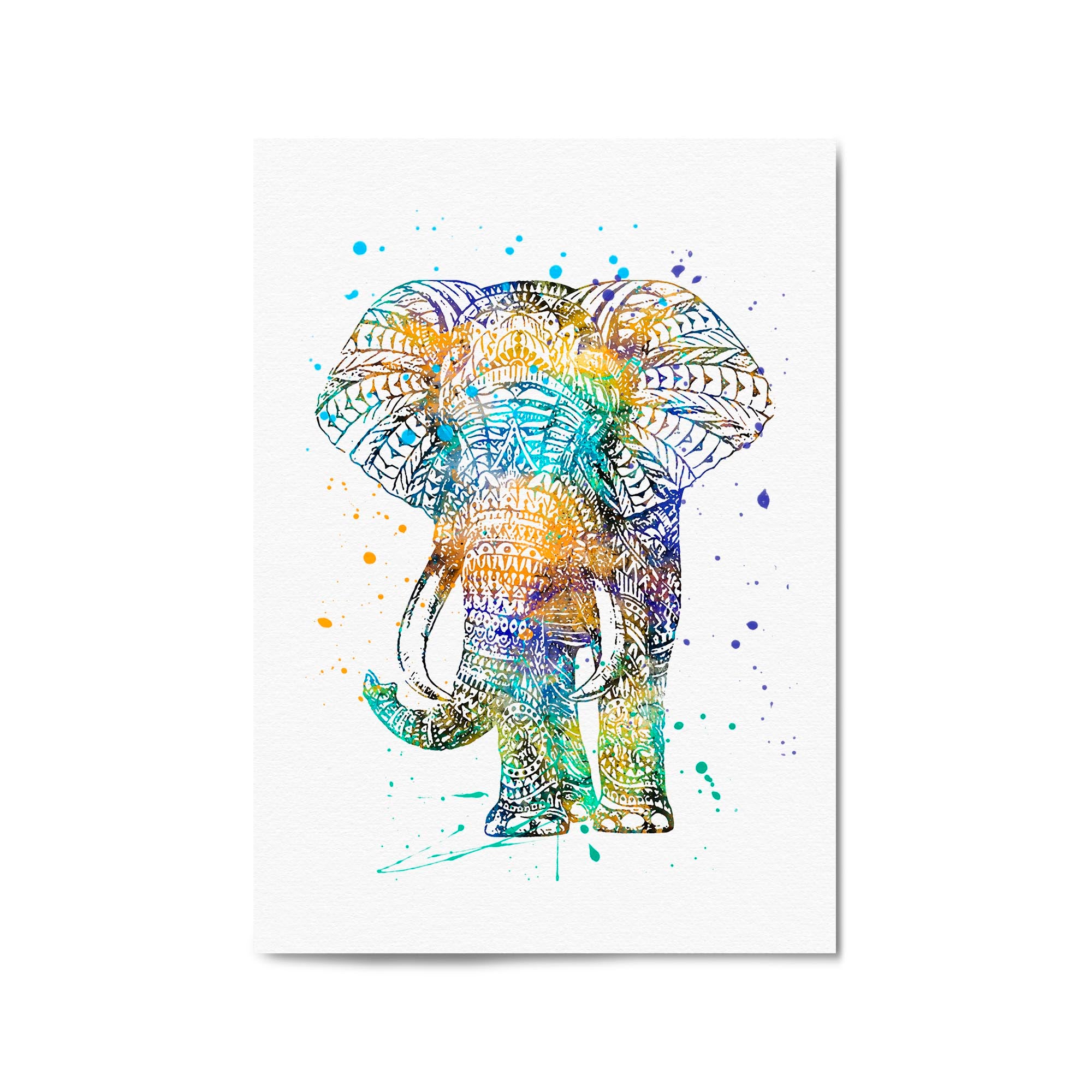 Elephant Mandala Cute Pattern Animal Wall Art