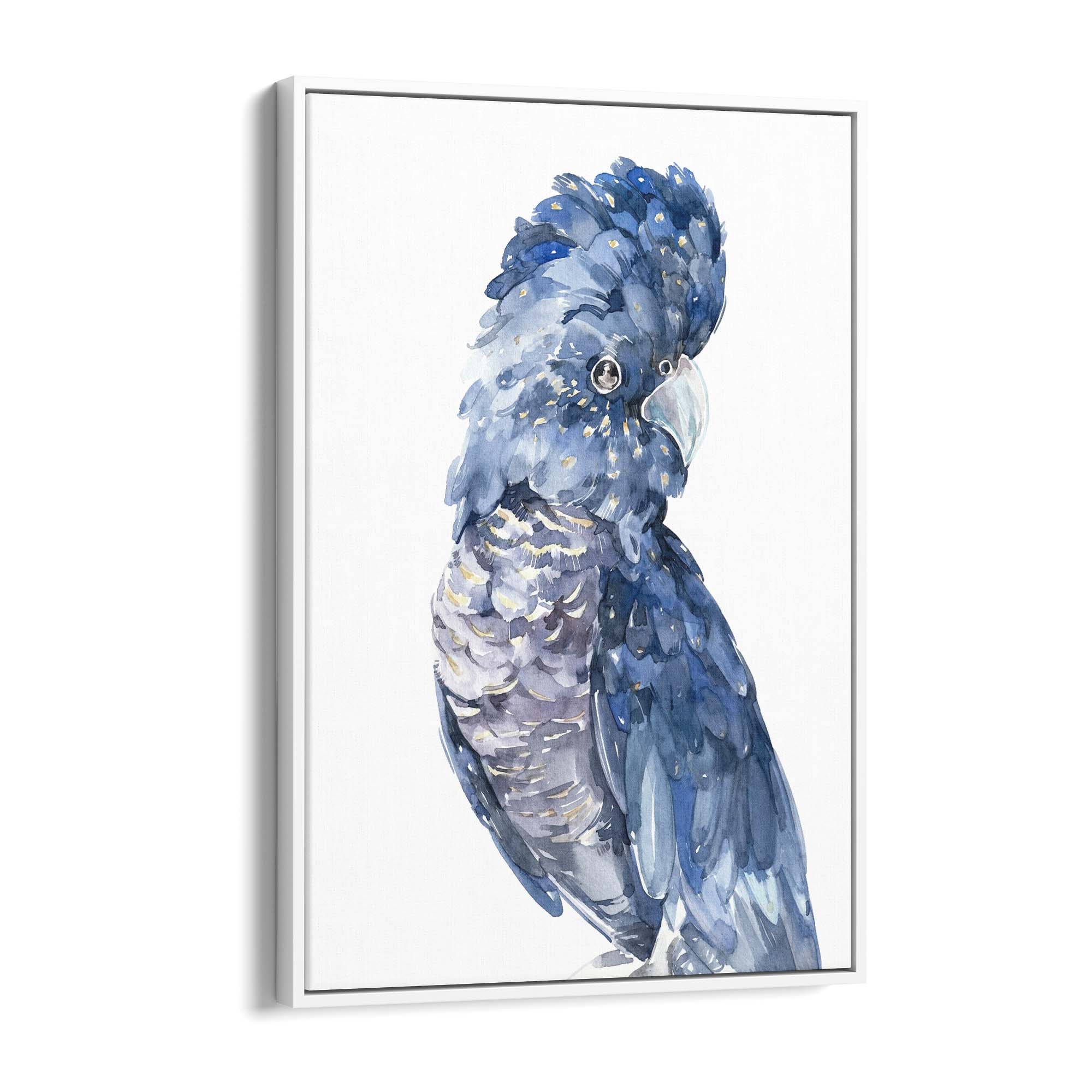 Blue Cockatoo Watercolour Painting Bird Wall Art #1