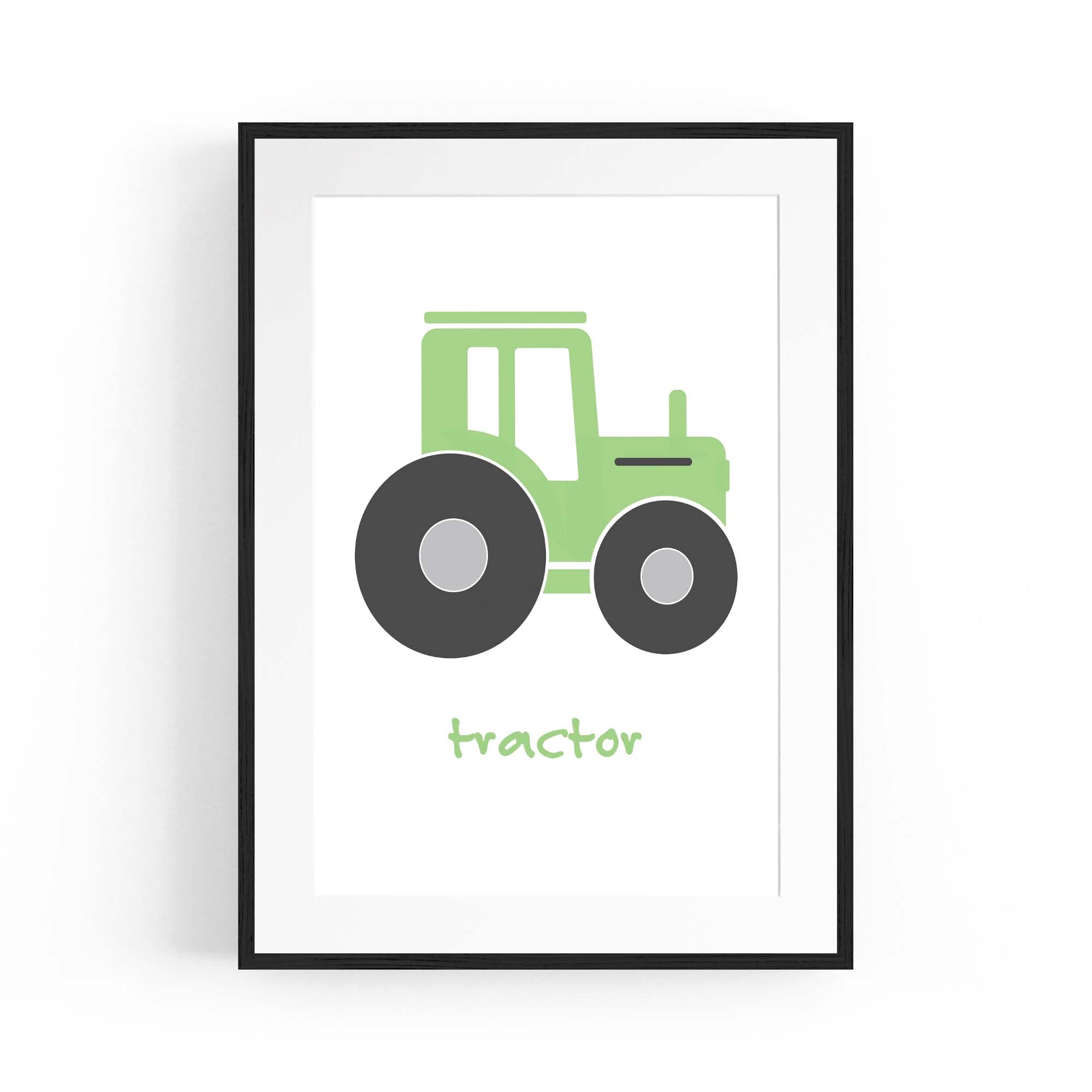 Tractor Cartoon Boys Bedroom Nursery Wall Art