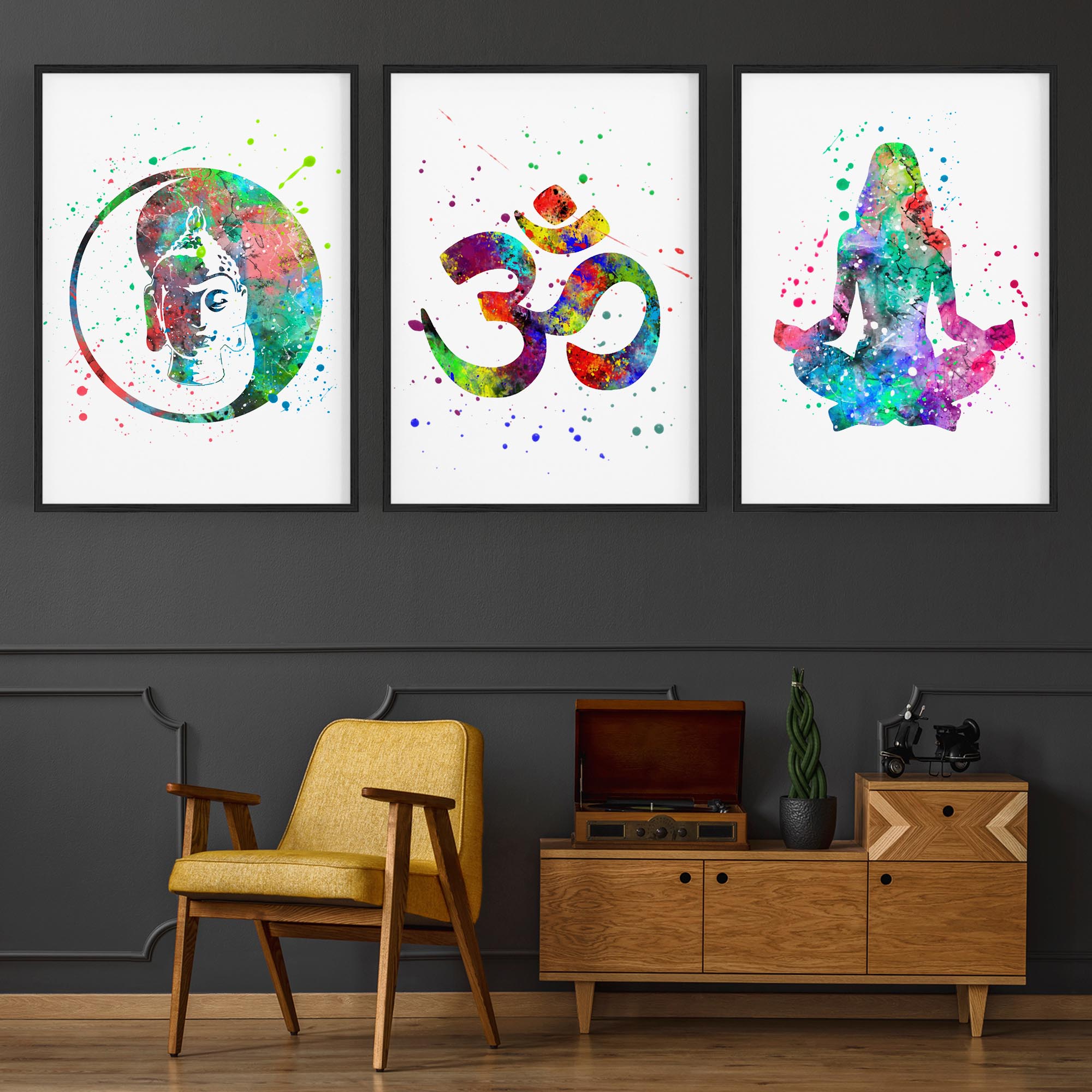 Set of Yoga Studio Watercolour Calming Wall Art