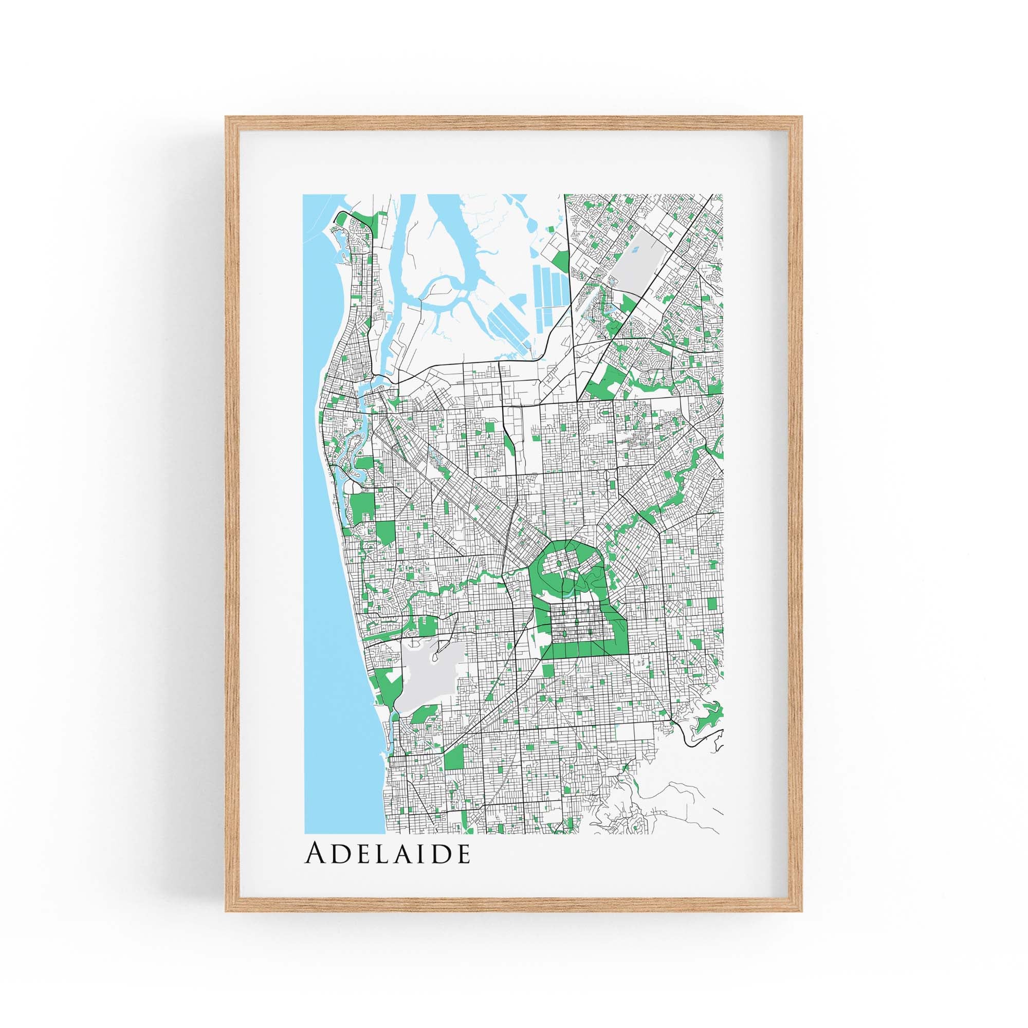 Minimal Adelaide Map South Australia Wall Art