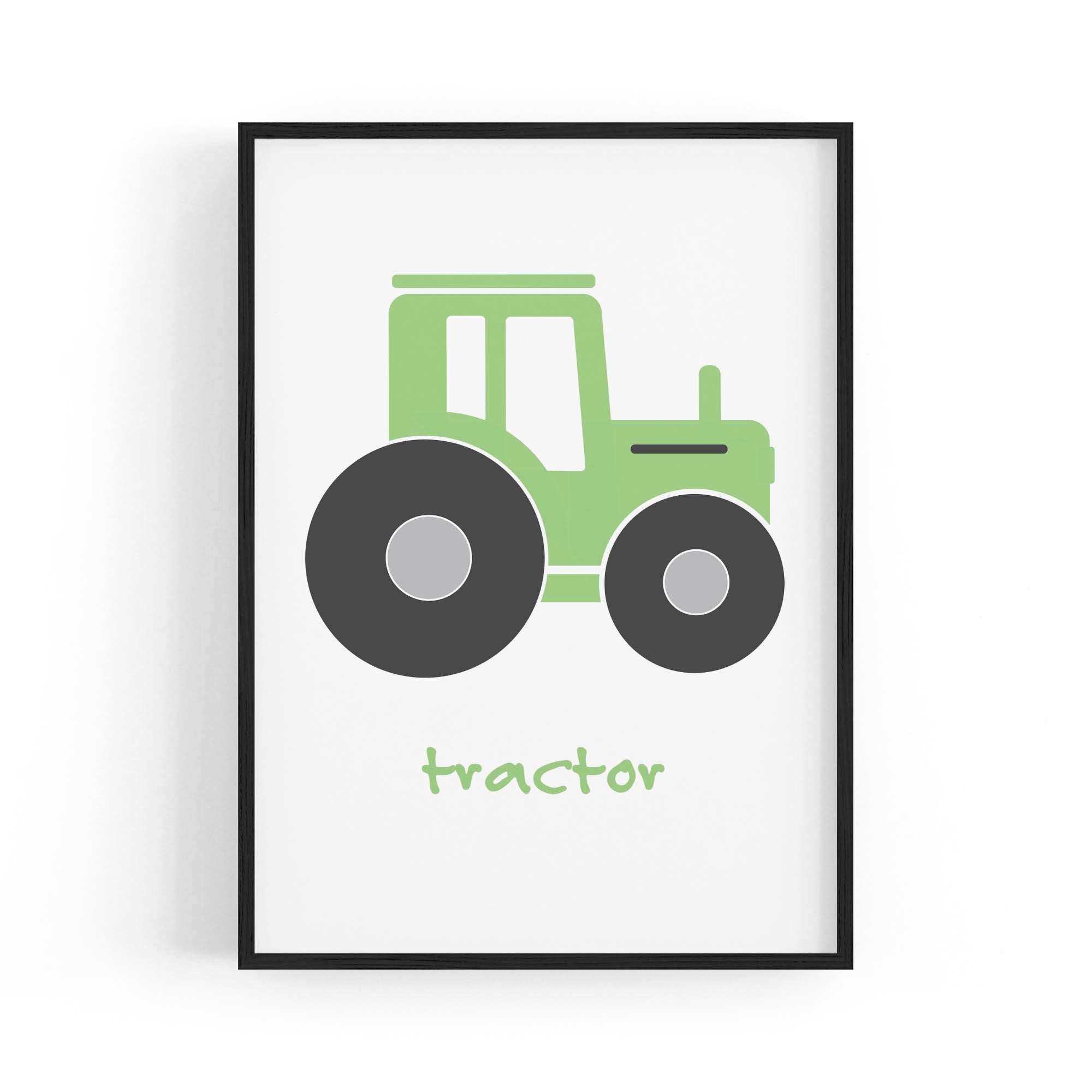 Tractor Cartoon Boys Bedroom Nursery Wall Art
