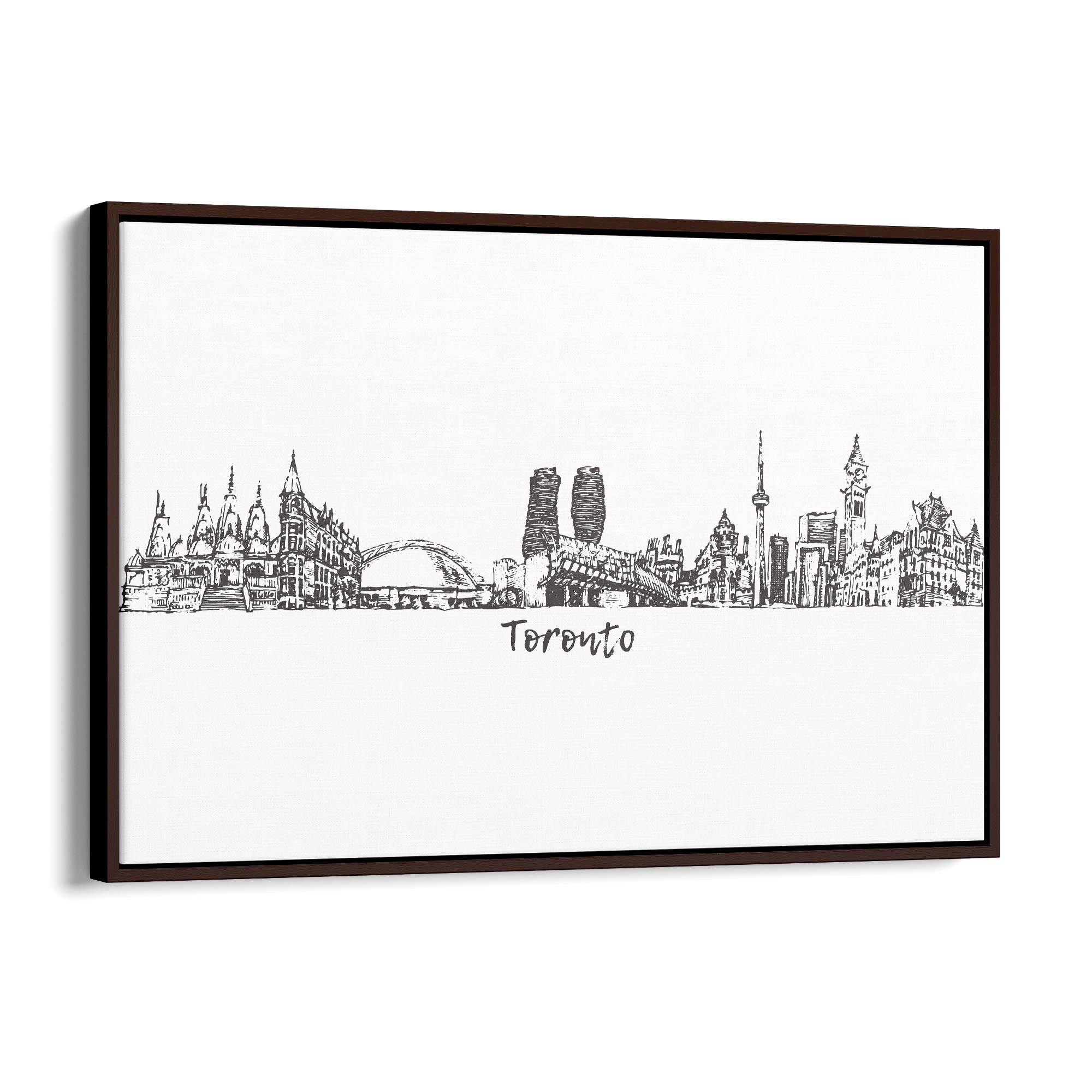 Toronto Canada Skyline Cityscape Drawing Wall Art
