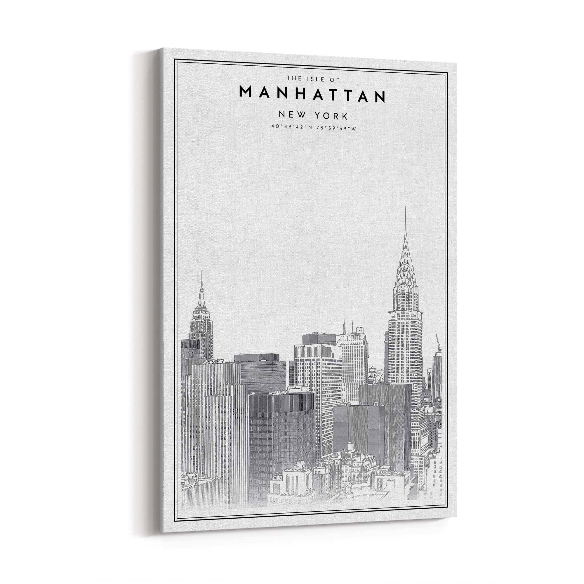 Minimal Manhattan Skyline New York Wall Art