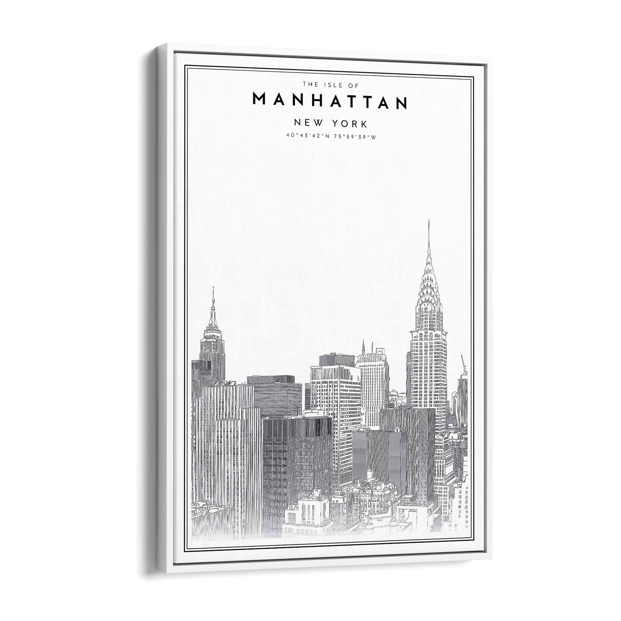 Minimal Manhattan Skyline New York Wall Art