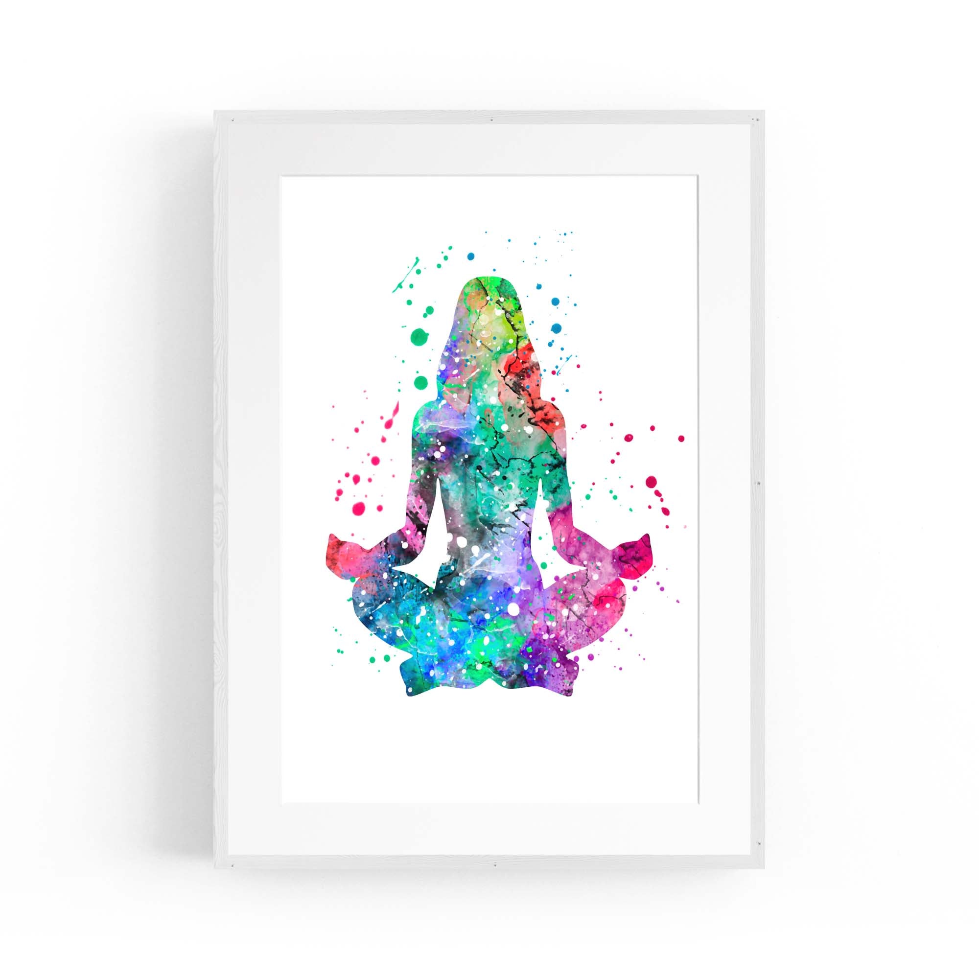 Watercolour Yoga Pose Studio Gift Wall Art