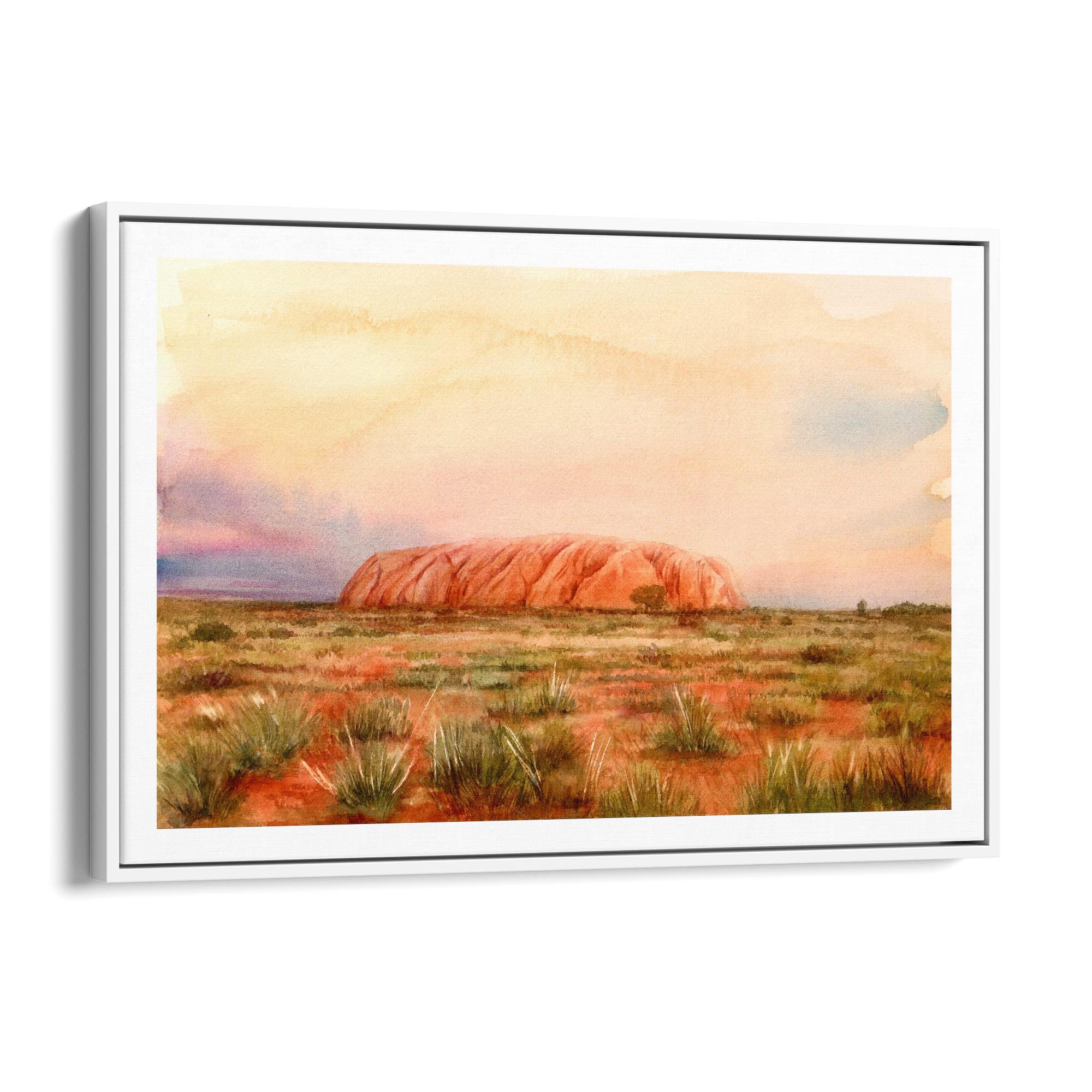 Uluru Watercolour Painting Australian Wall Art