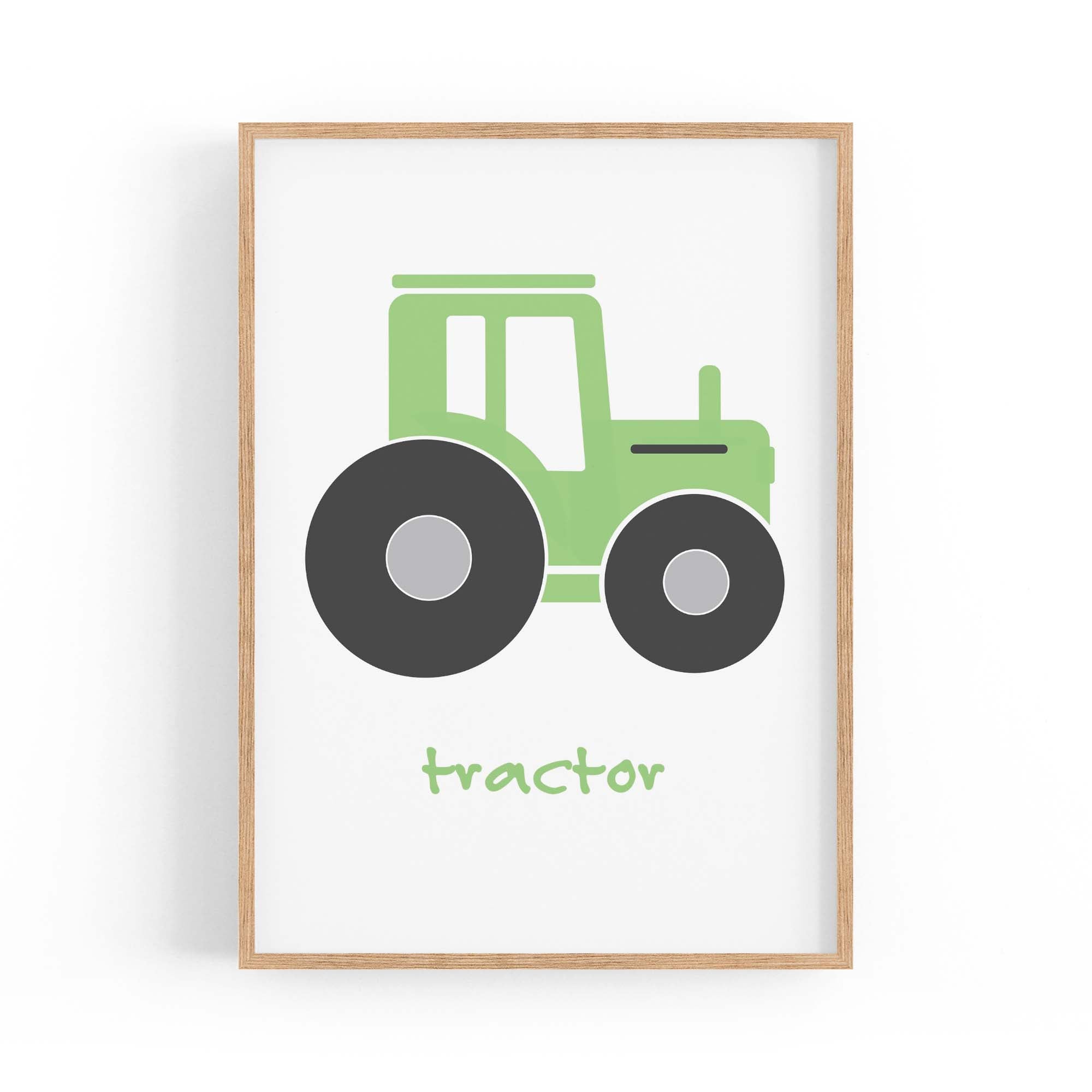 Tractor Cartoon Boys Bedroom Nursery Wall Art
