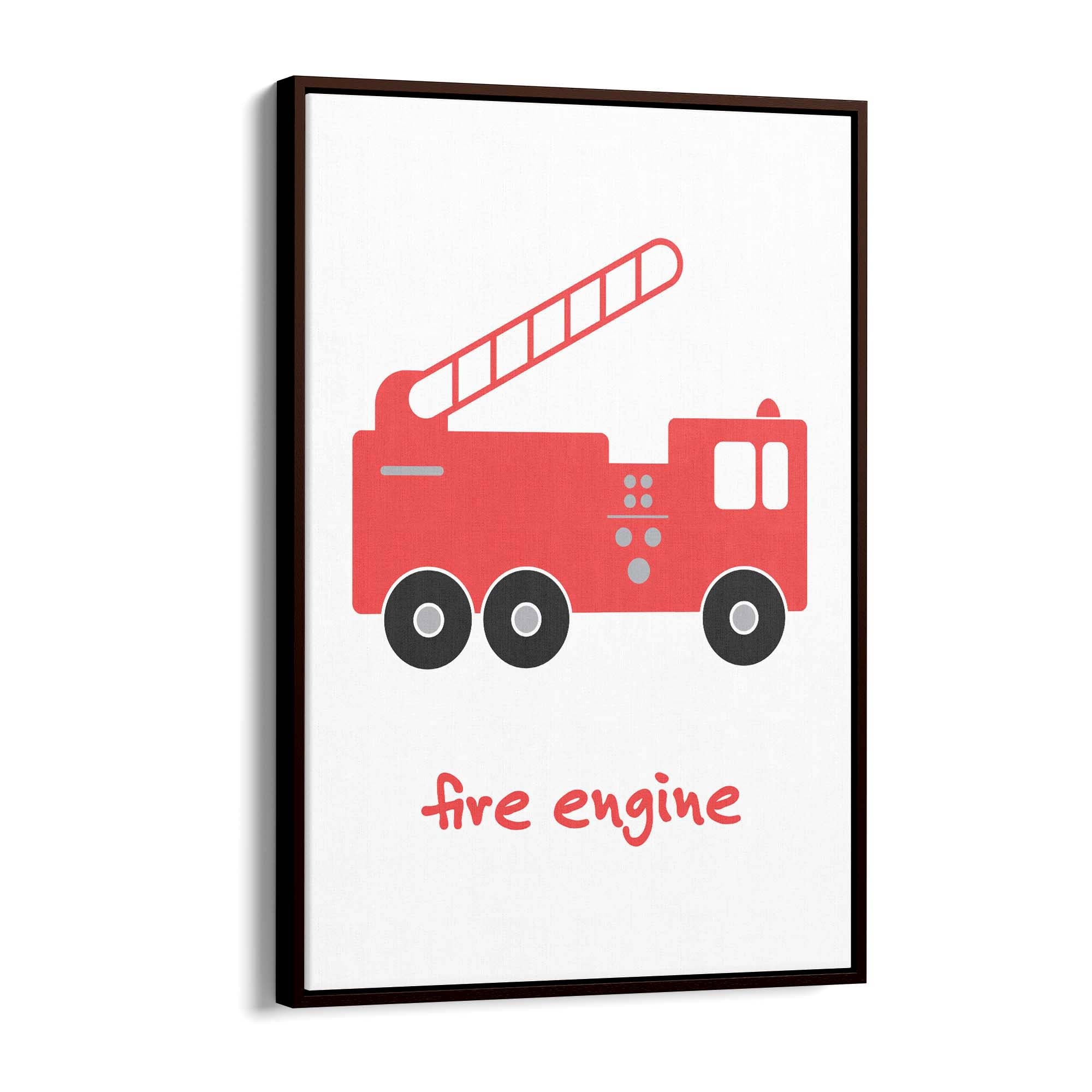 Red Fire Engine Boys Bedroom Nursery Wall Art