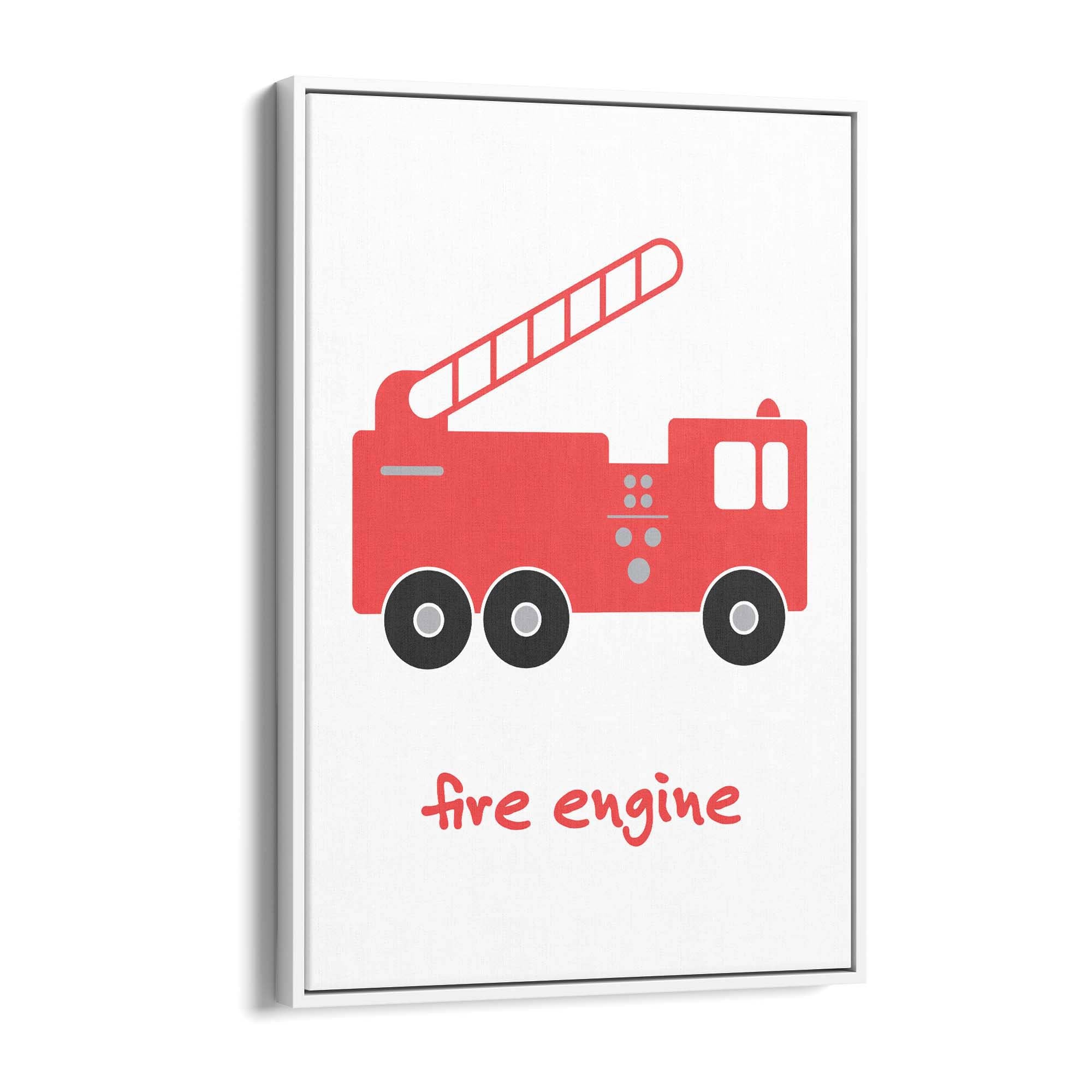 Red Fire Engine Boys Bedroom Nursery Wall Art
