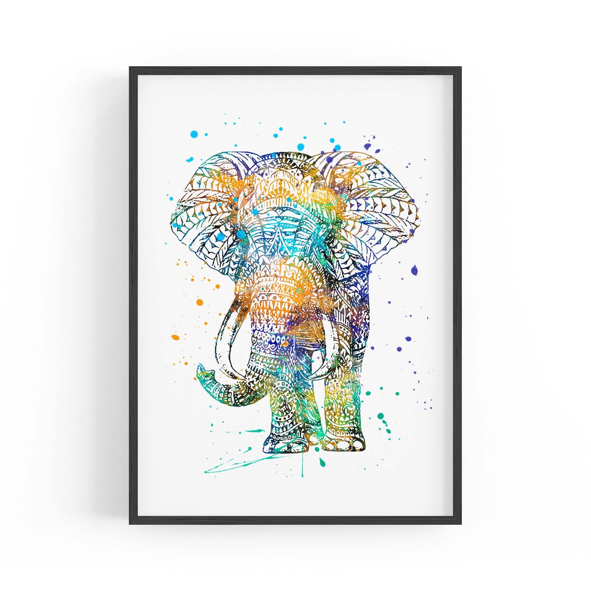 Elephant Mandala Cute Pattern Animal Wall Art