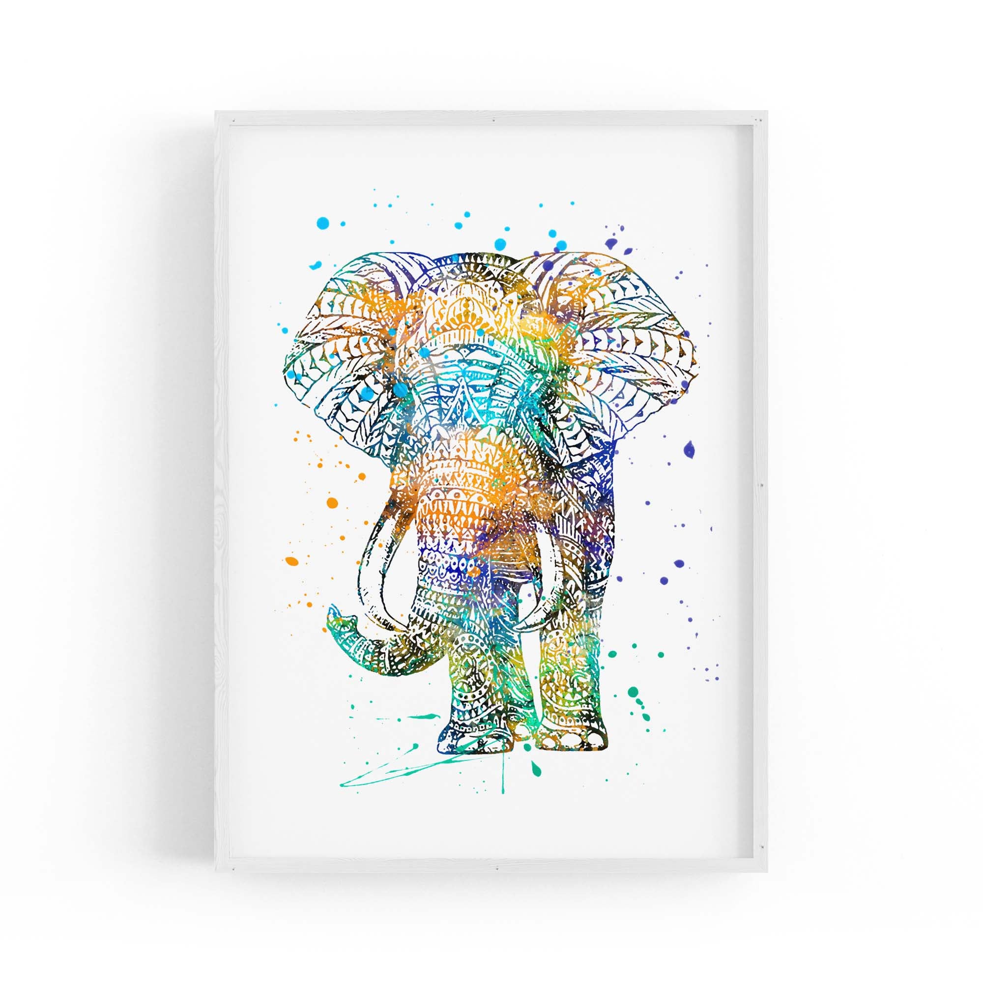 Elephant Mandala Cute Pattern Animal Wall Art