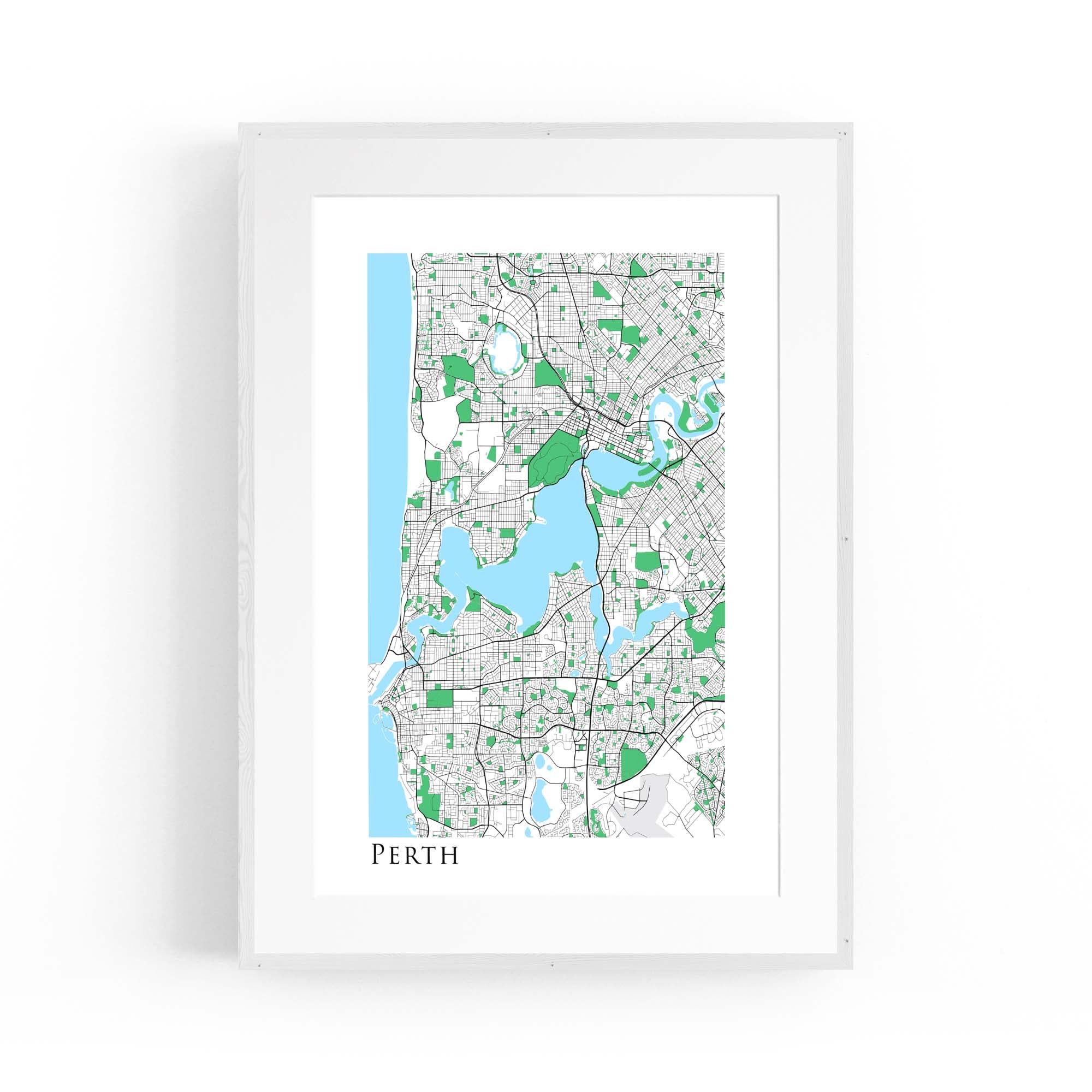 Minimal Perth Map Western Australia Wall Art