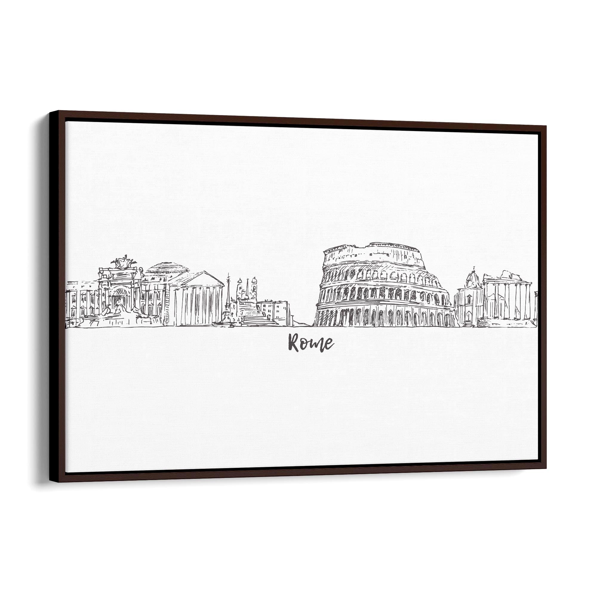 Rome Drawing Cityscape Minimtal Travel Wall Art