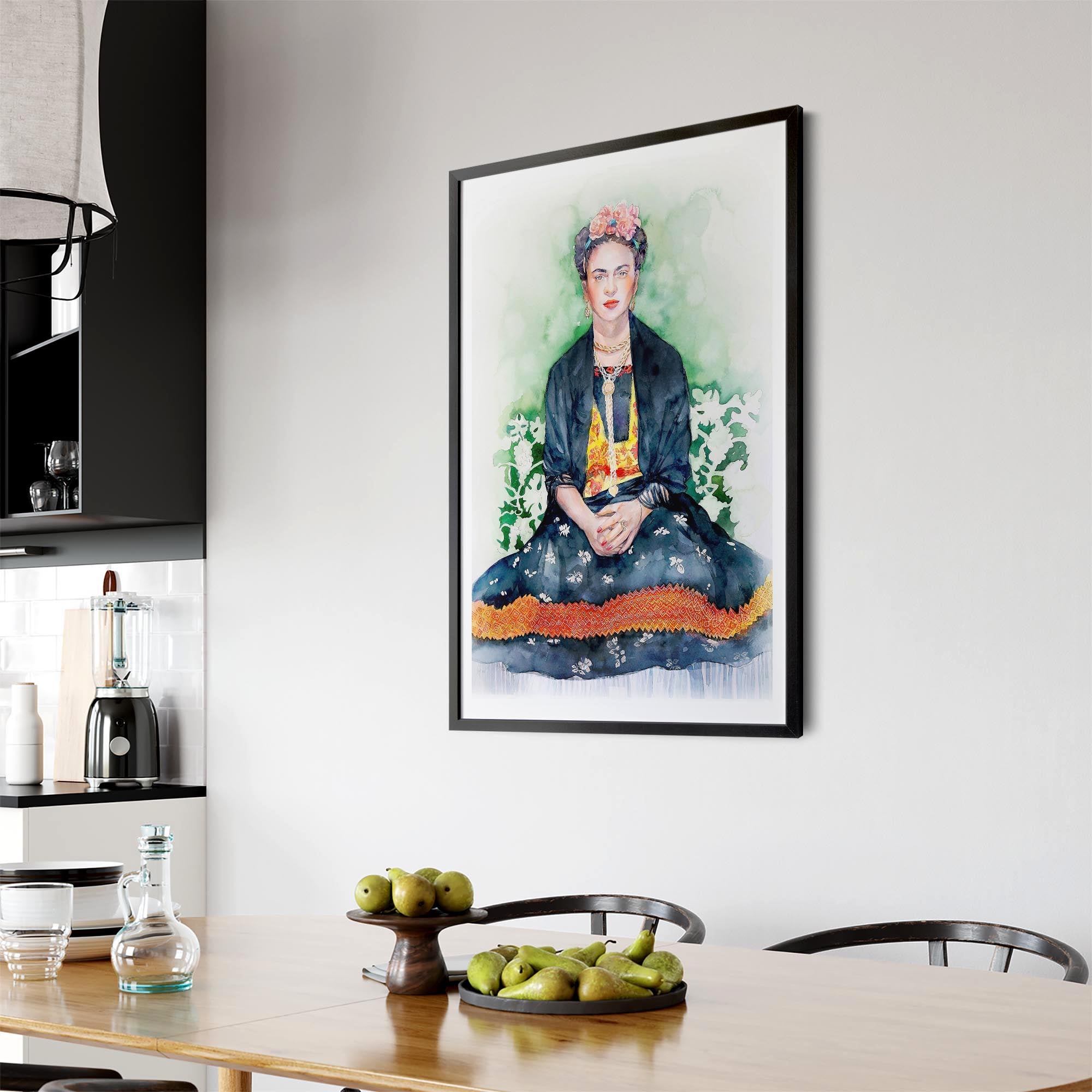 Frida Kahlo Watercolour Painting Fashion Wall Art