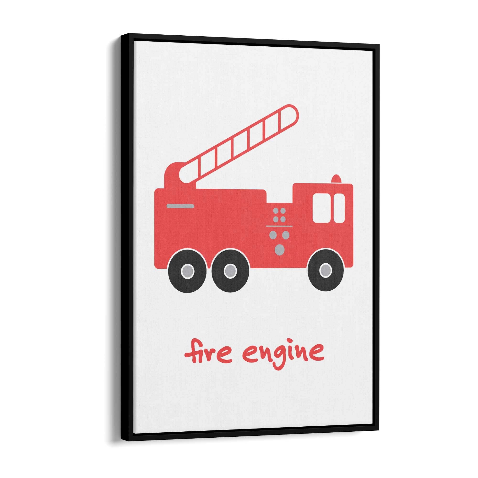 Red Fire Engine Boys Bedroom Nursery Wall Art