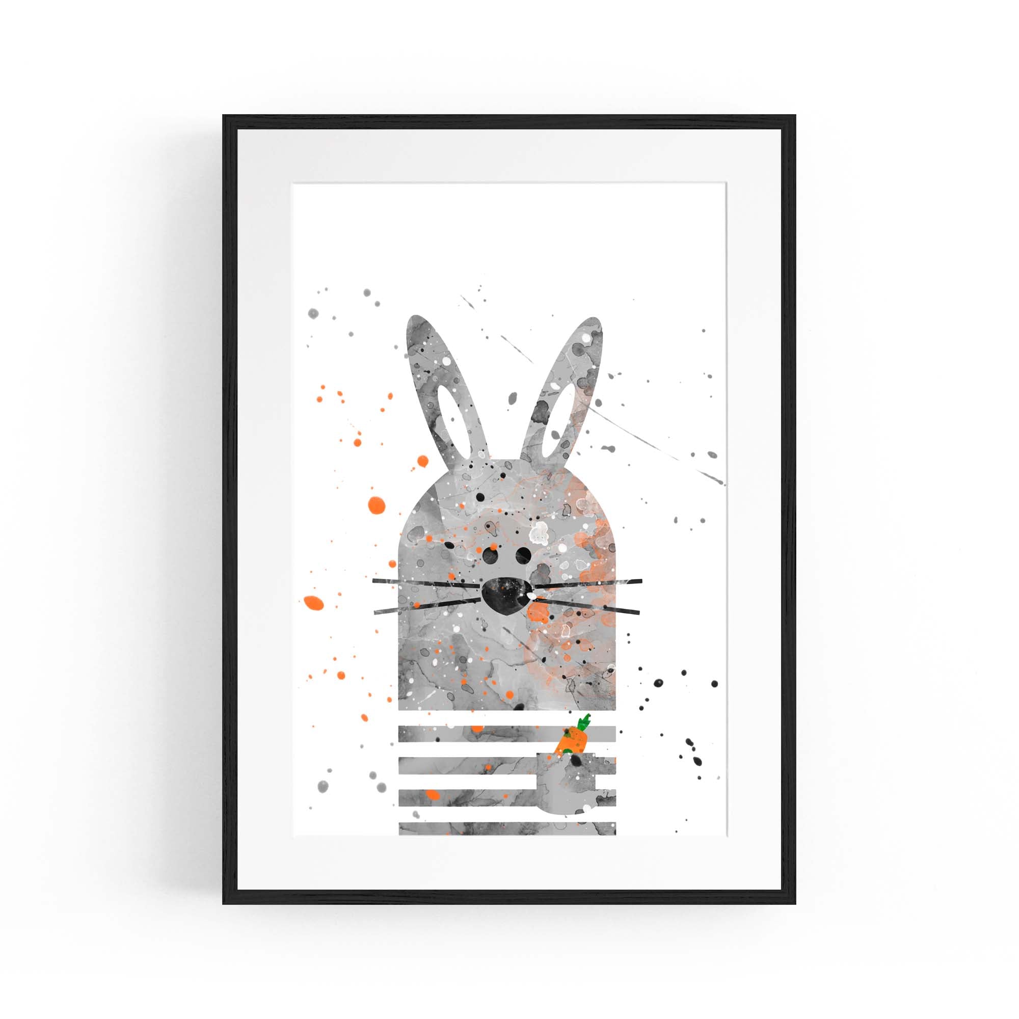 Rabbit Nursery Cartoon Cute Baby Wall Art #1
