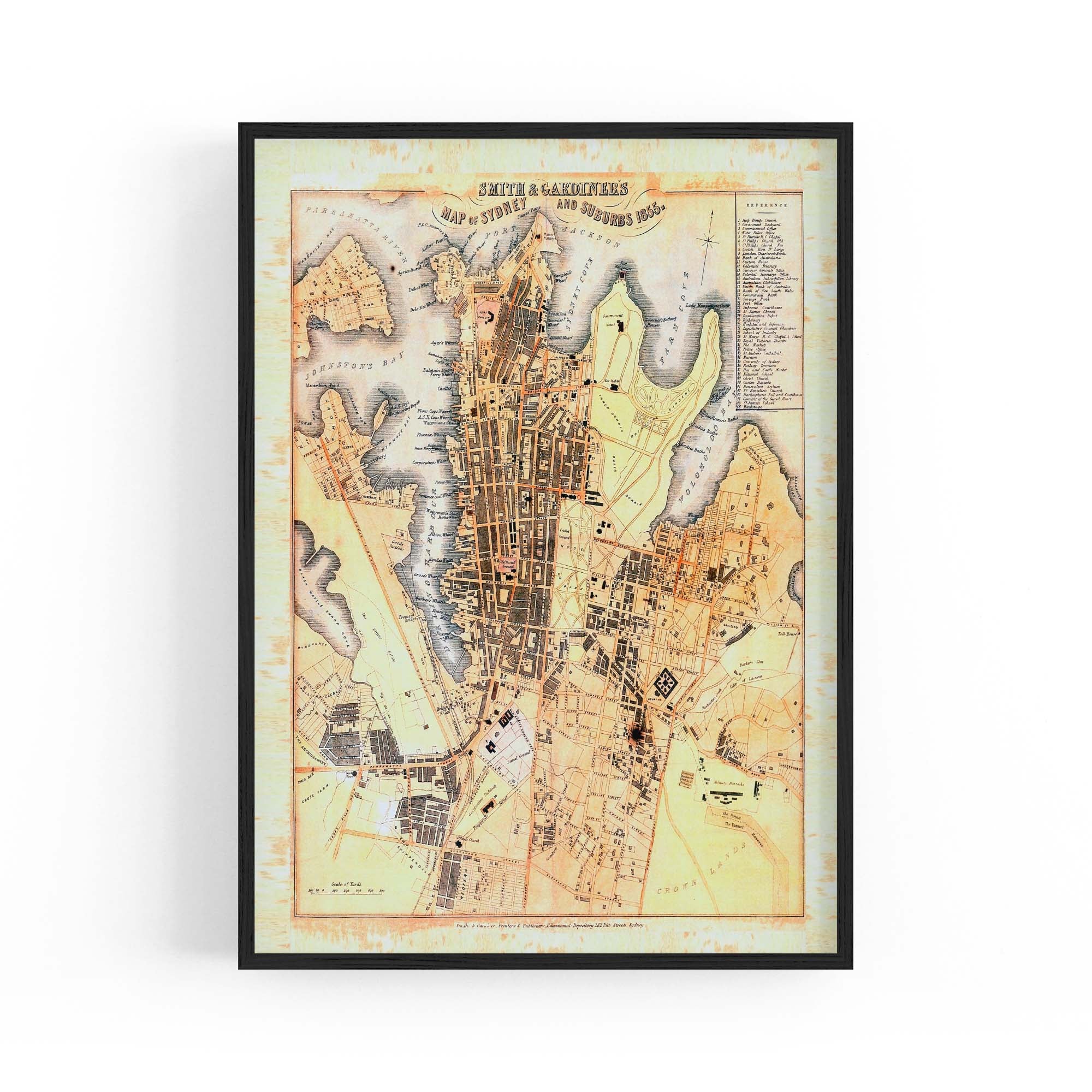 Sydney Vintage Map Australian Old Wall Art #2