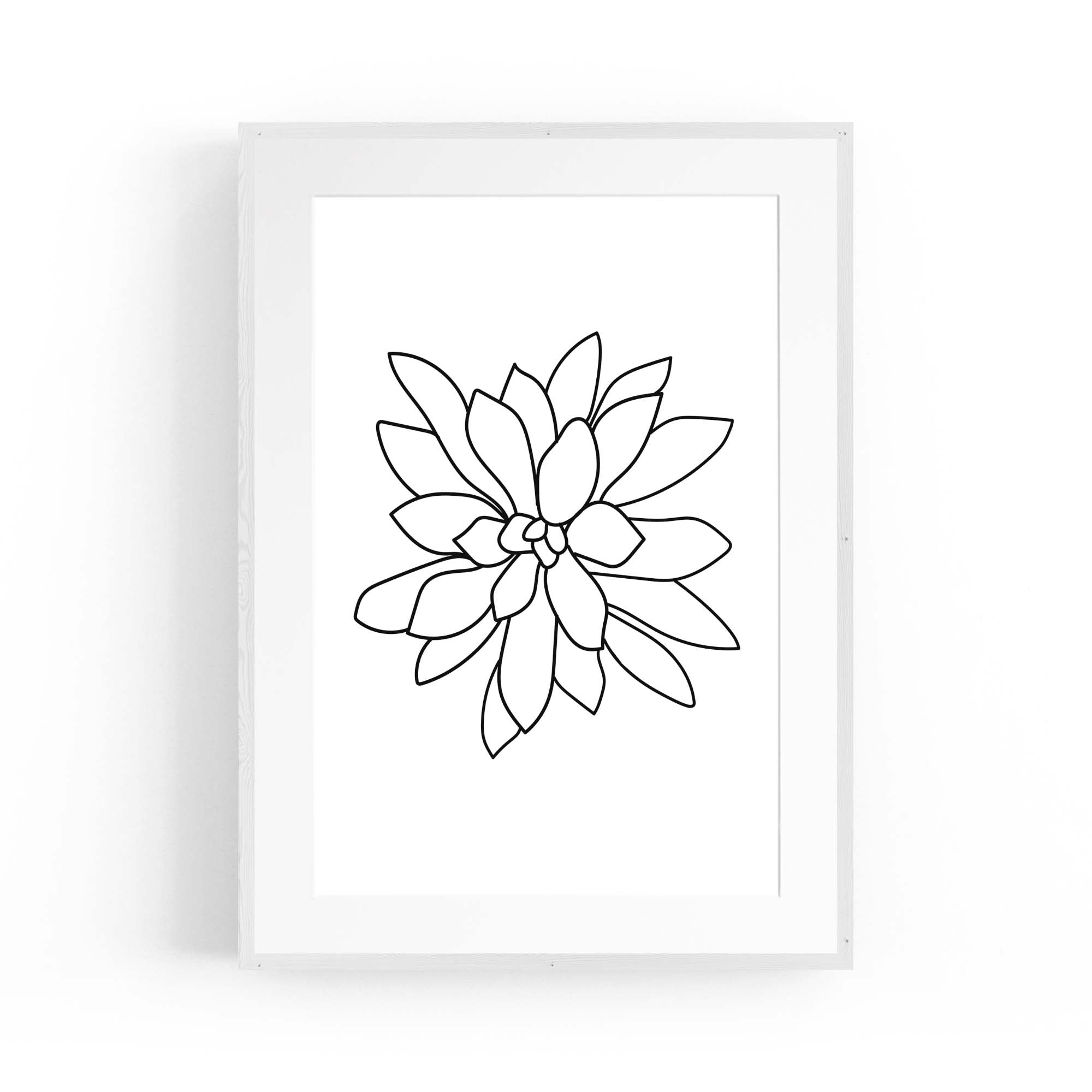 Minimal Flower Line Drawing Abstract Wall Art #5
