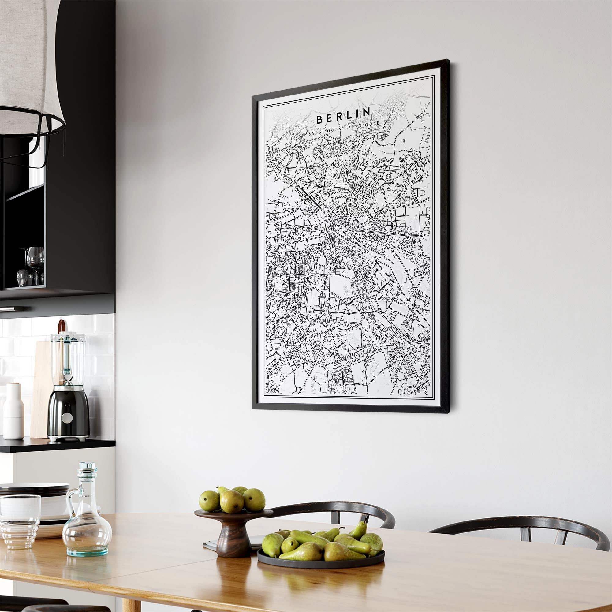 Berlin Germany Minimal Map Travel Wall Art