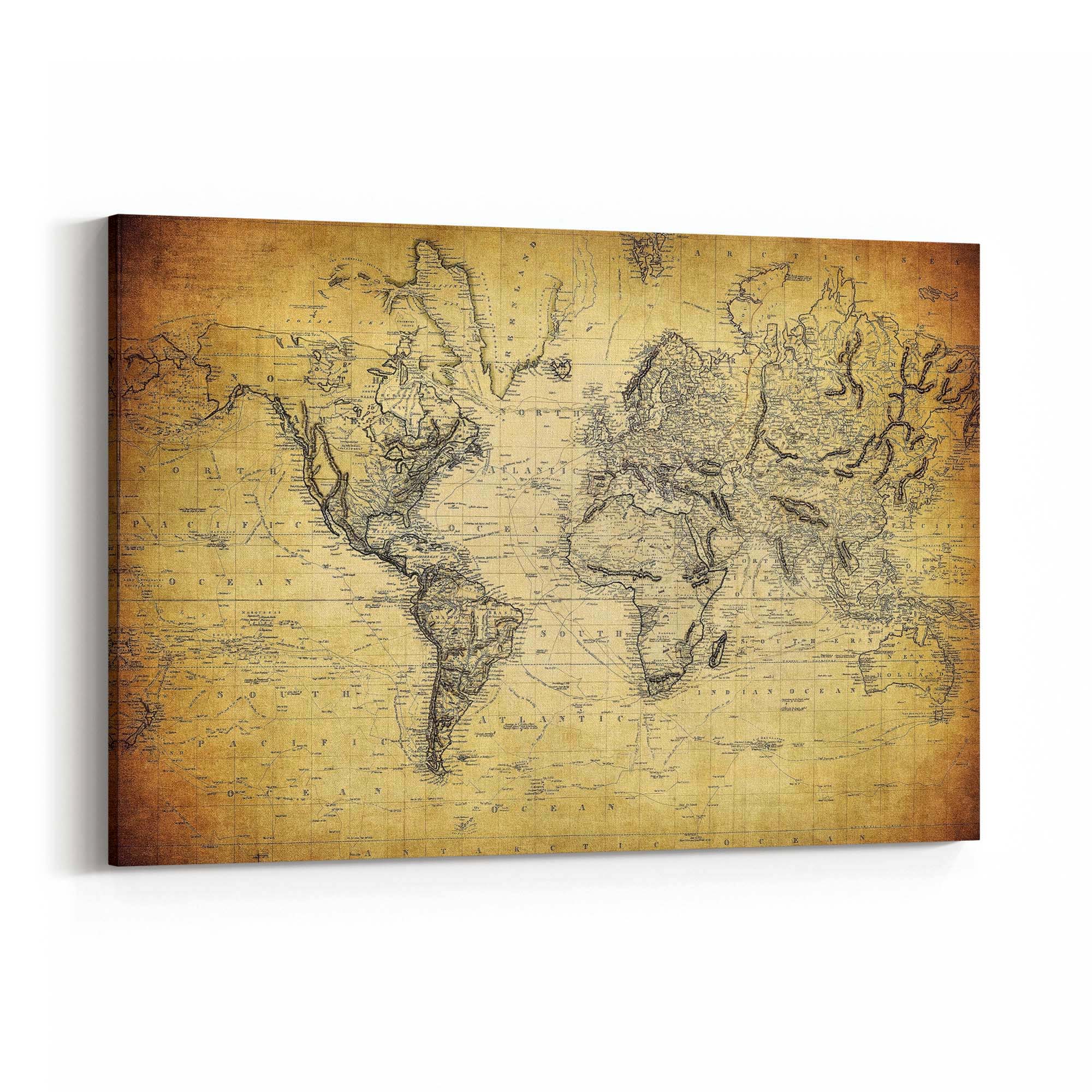 Vintage World Map Old Wall Art #2