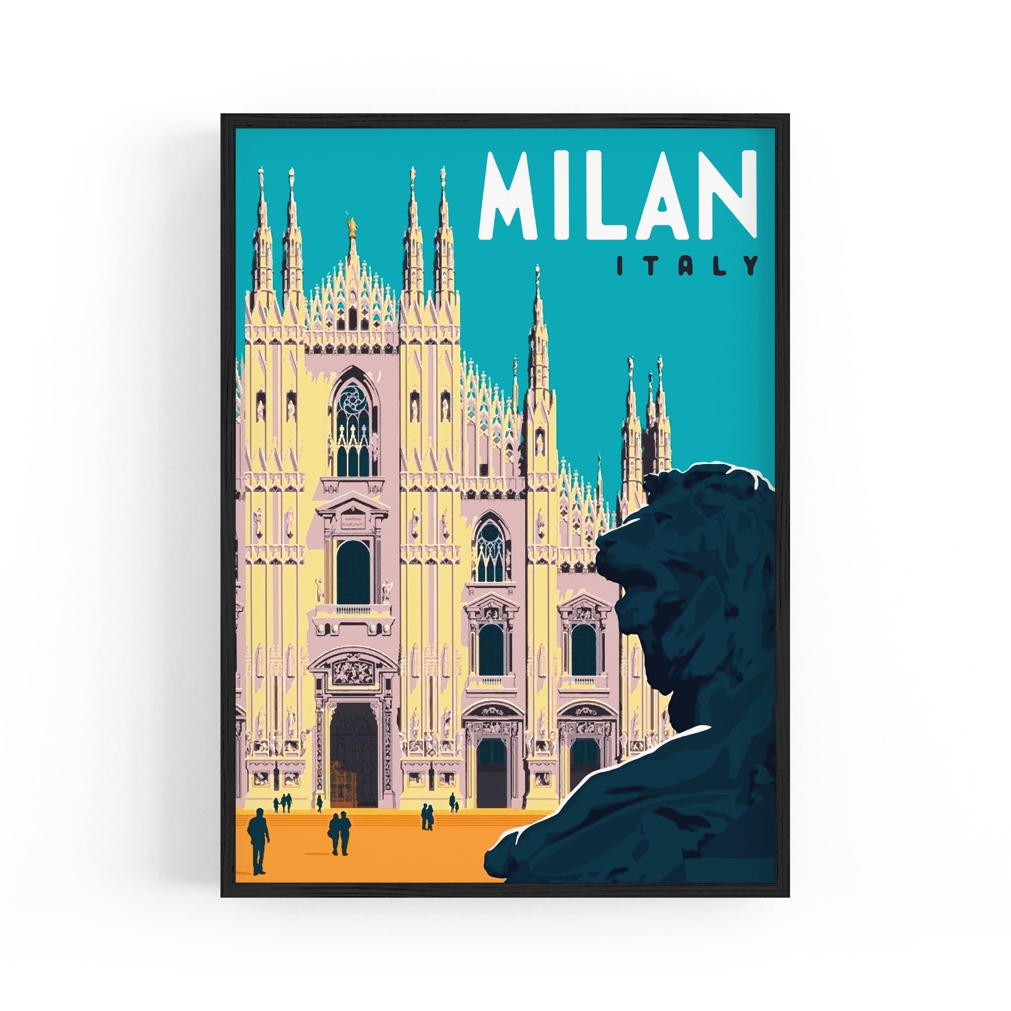 Retro Milan, Italy Travel Advert Wall Art