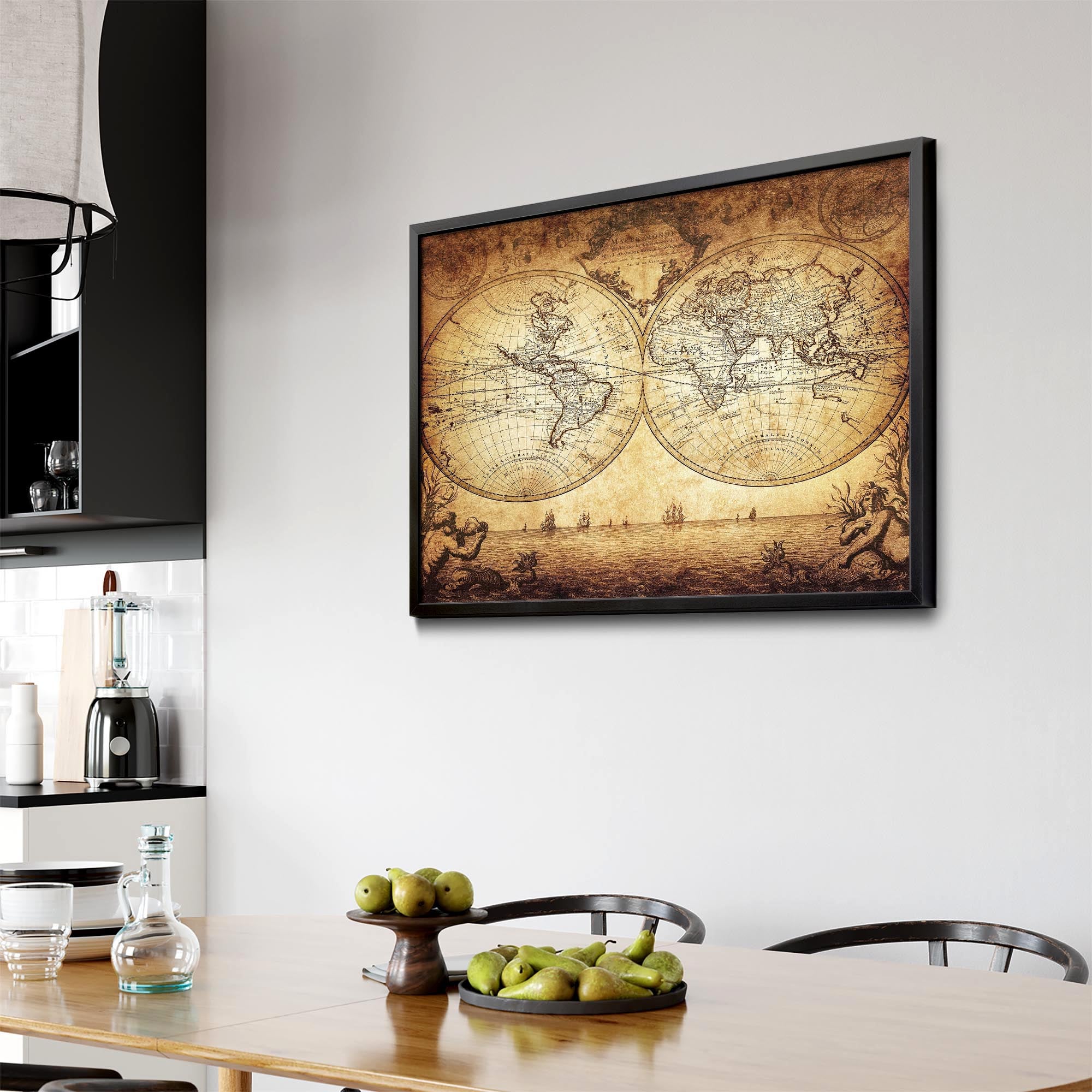 Vintage World Map Old Wall Art #4