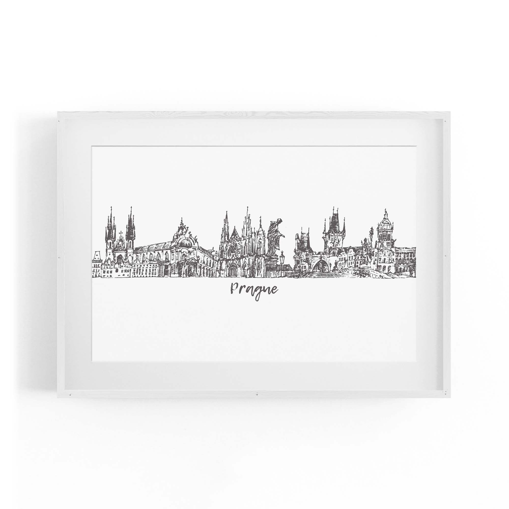 Prague Czech Cityscape Minimal Painting Wall Art #3