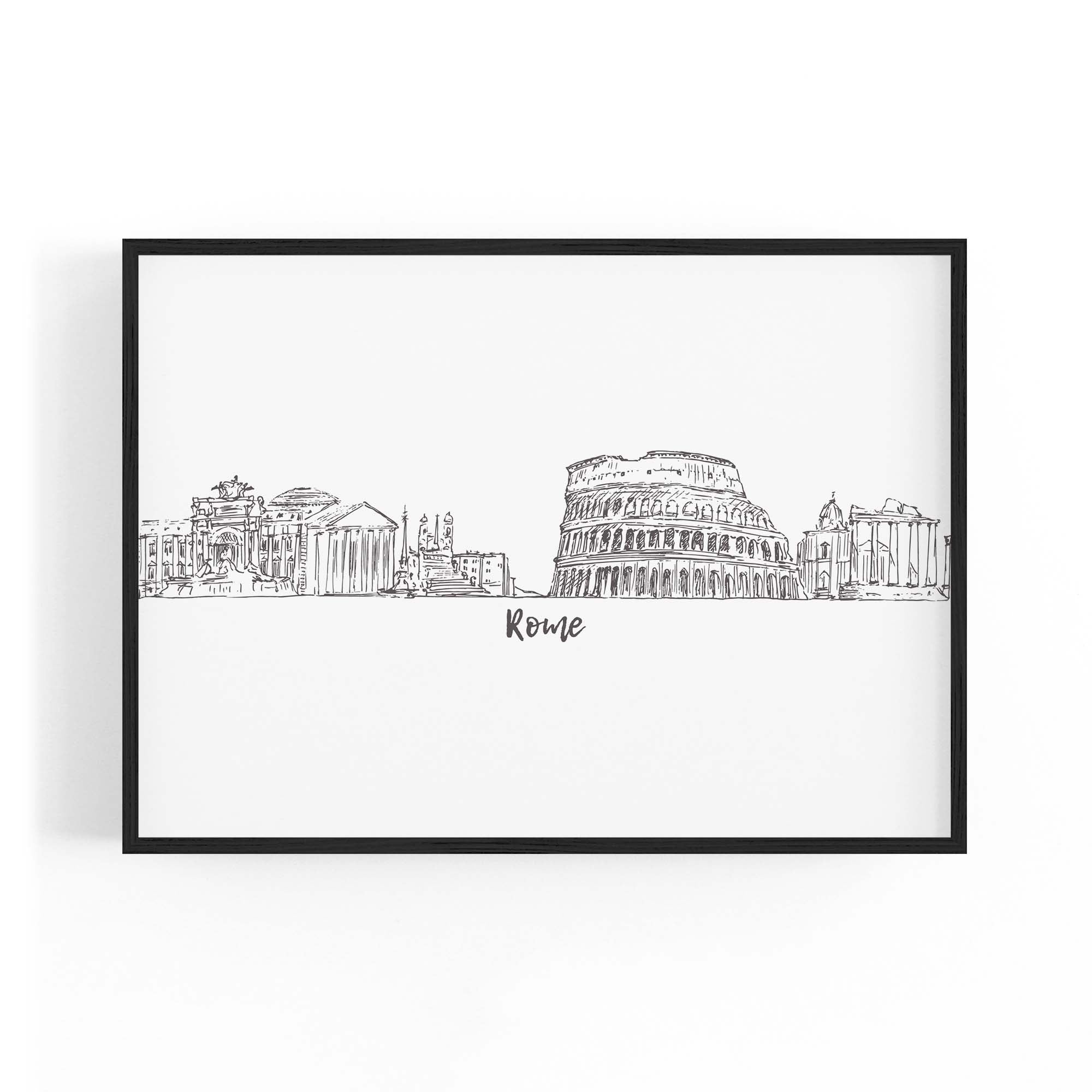 Rome Drawing Cityscape Minimtal Travel Wall Art