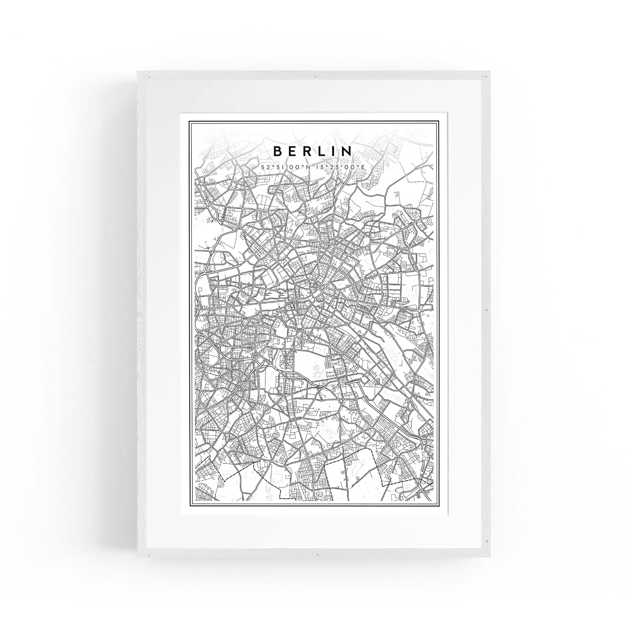 Berlin Germany Minimal Map Travel Wall Art