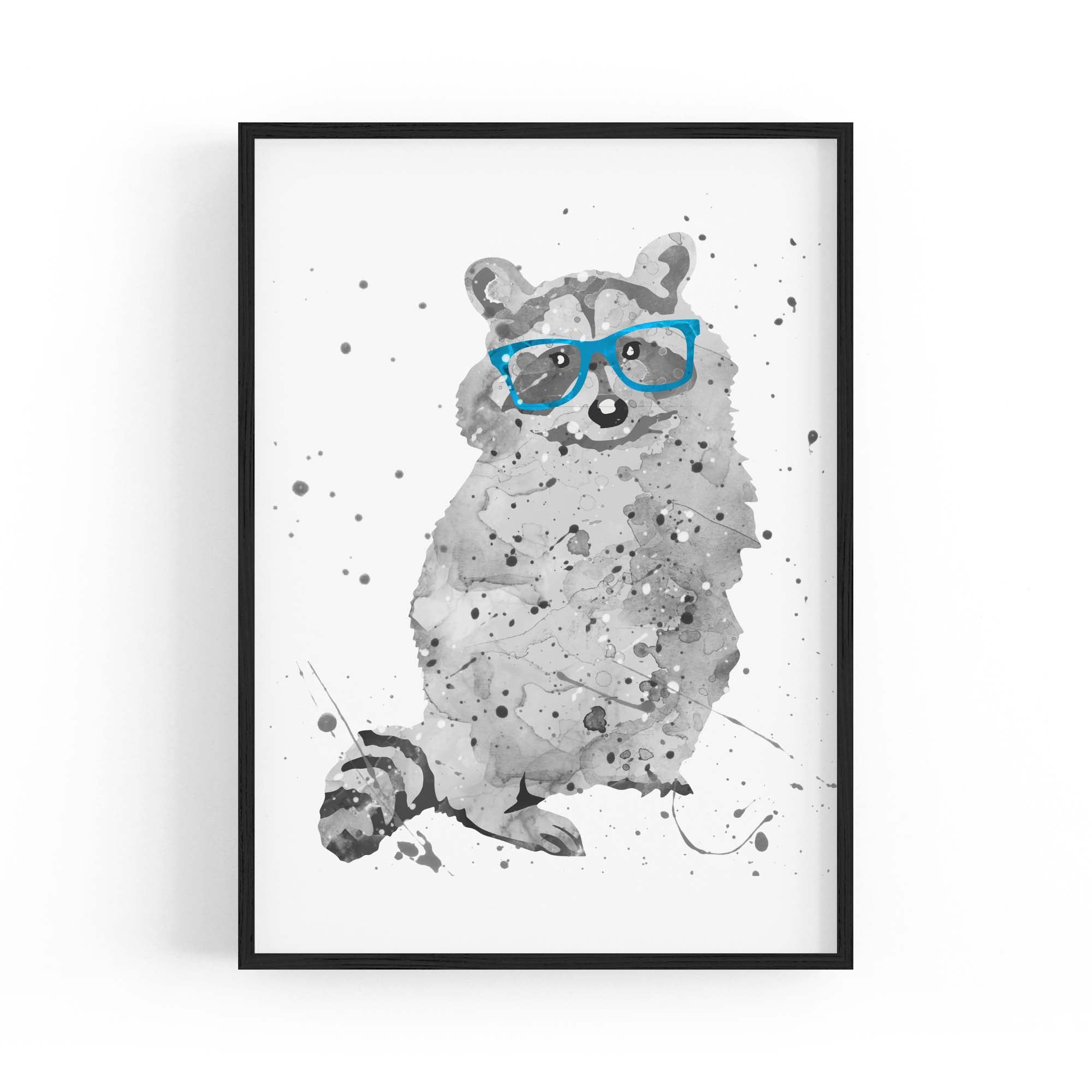 Raccoon Nursery Cartoon Cute Baby Wall Art