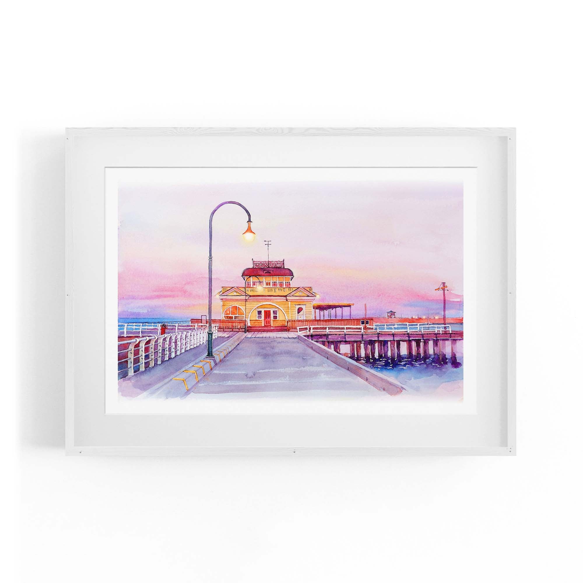 St Kilda Pier Watercolour Painting Melbourne Art