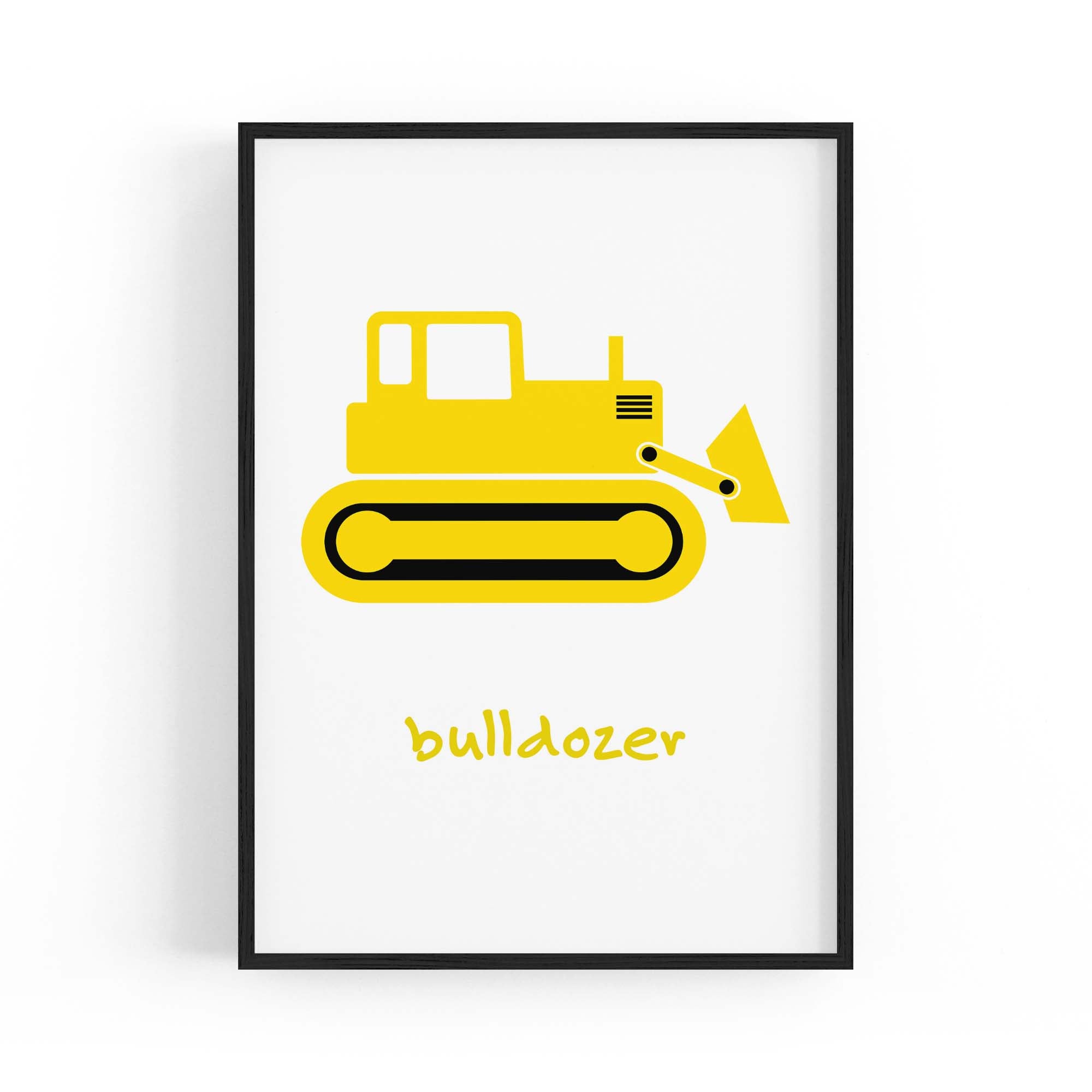 Yellow Digger Boys Bedroom Nursery Wall Art