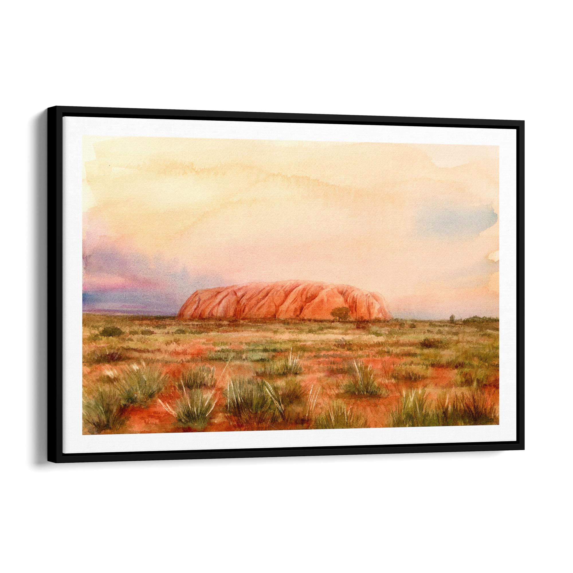 Uluru Watercolour Painting Australian Wall Art