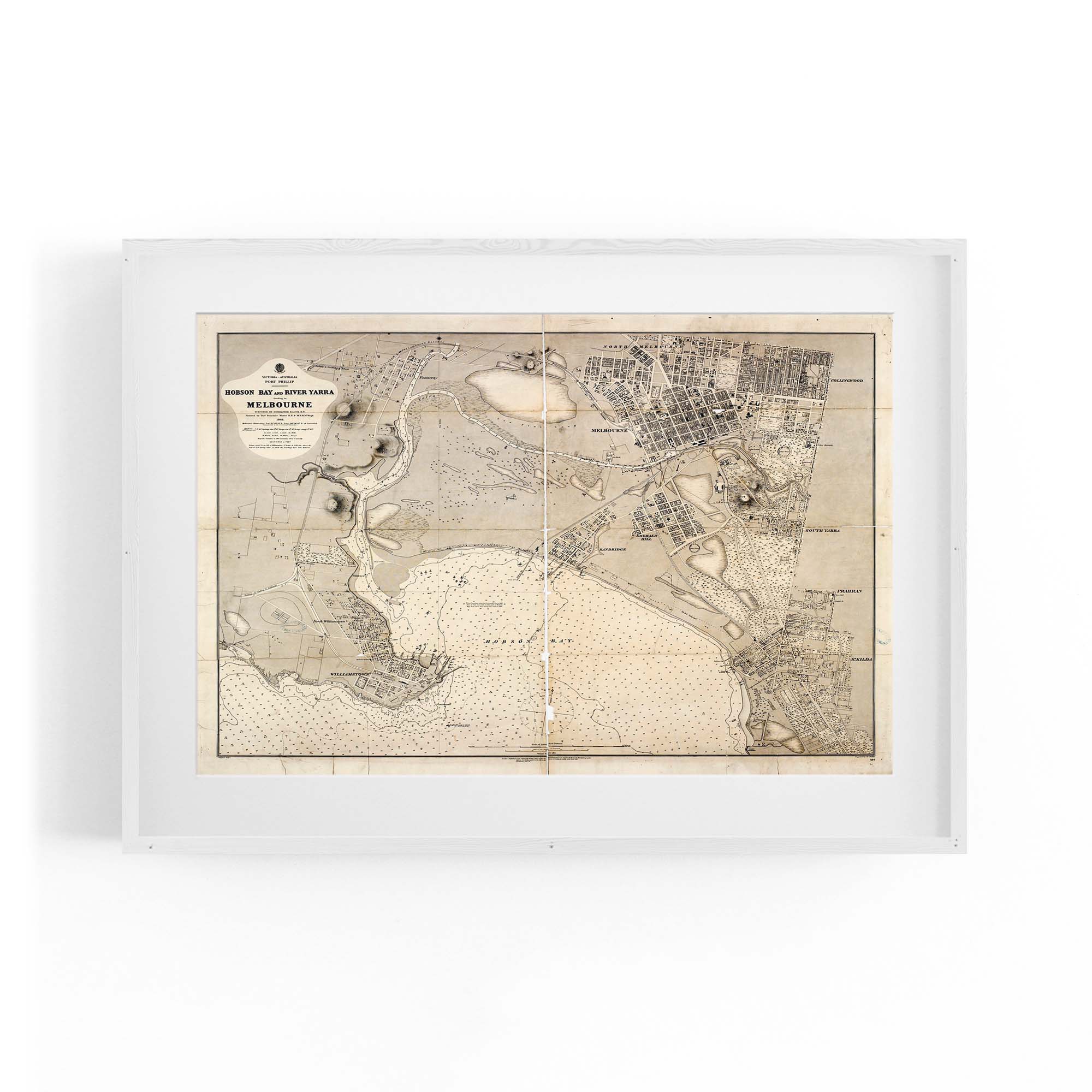 Melbourne Victoria Vintage Map Australia Wall Art #2