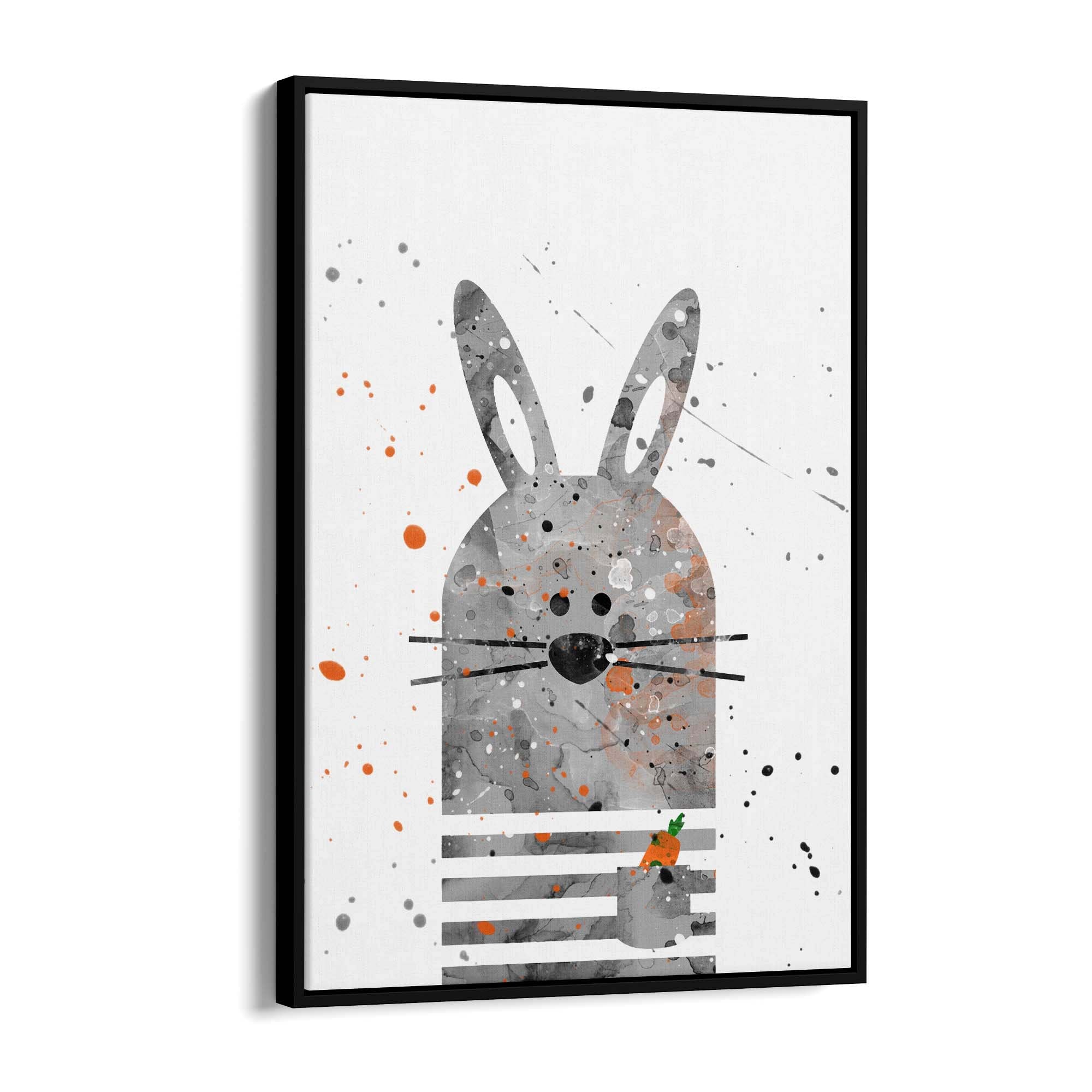 Rabbit Nursery Cartoon Cute Baby Wall Art #1