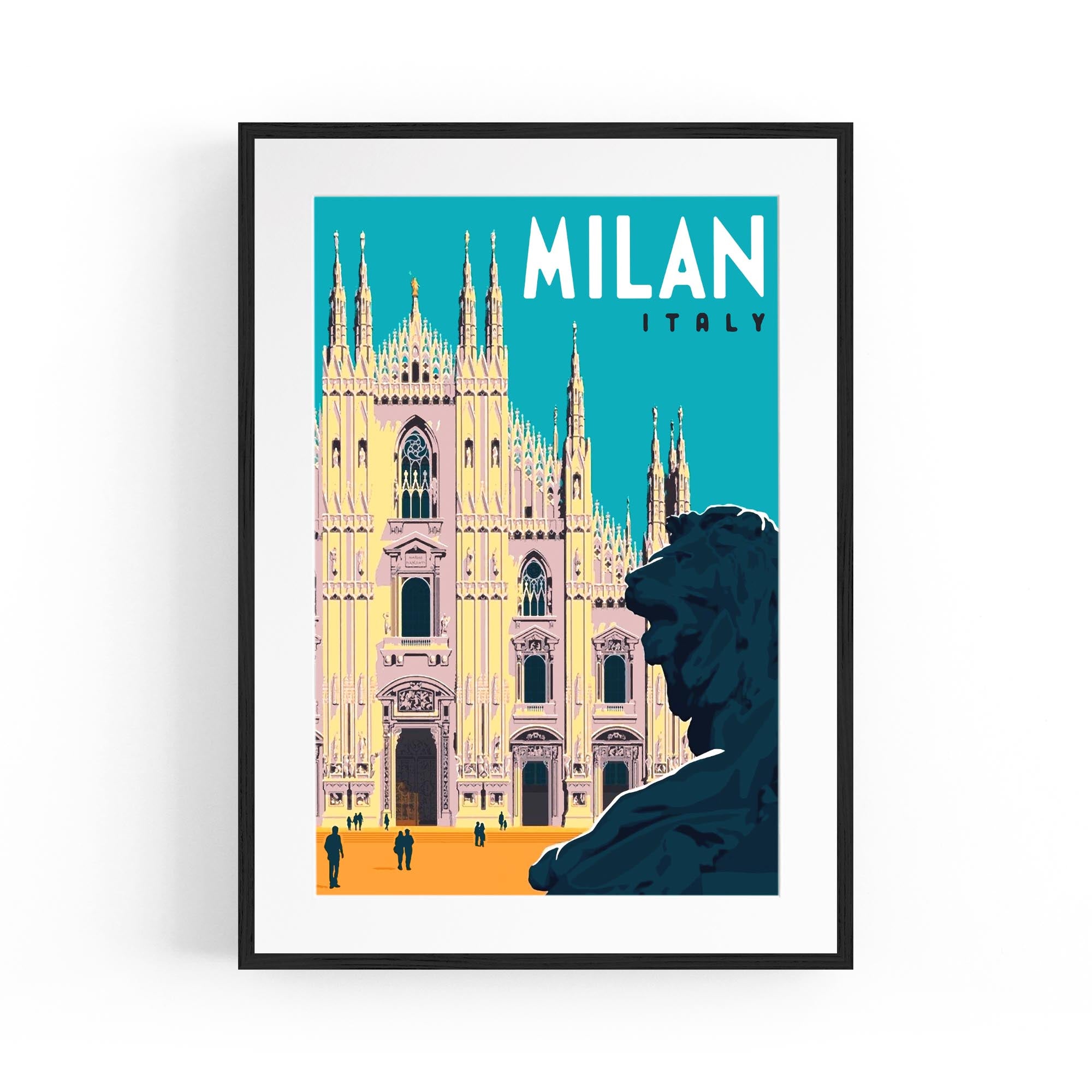 Retro Milan, Italy Travel Advert Wall Art